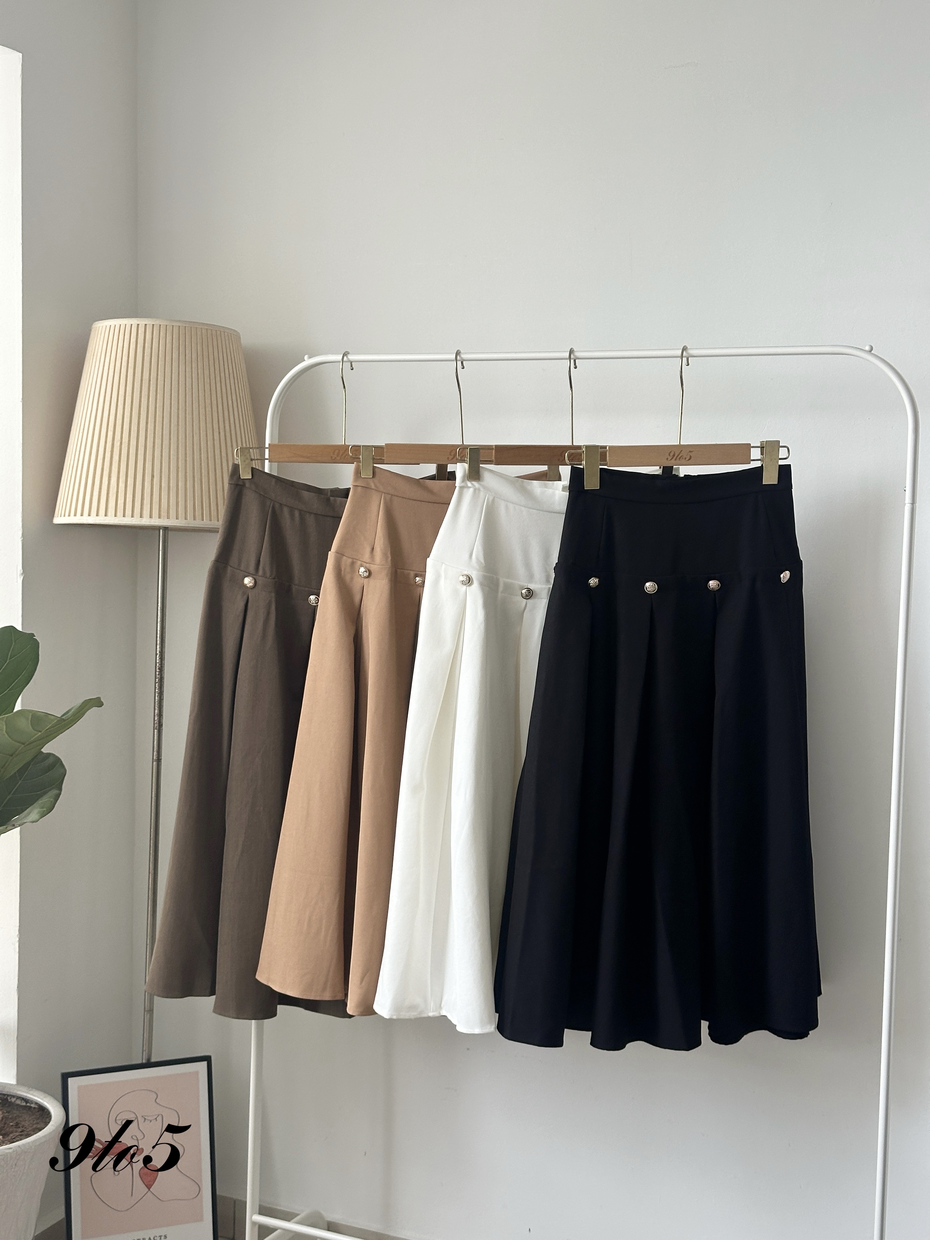 S1829 A Line Pleated Skirt - 4 Colors 