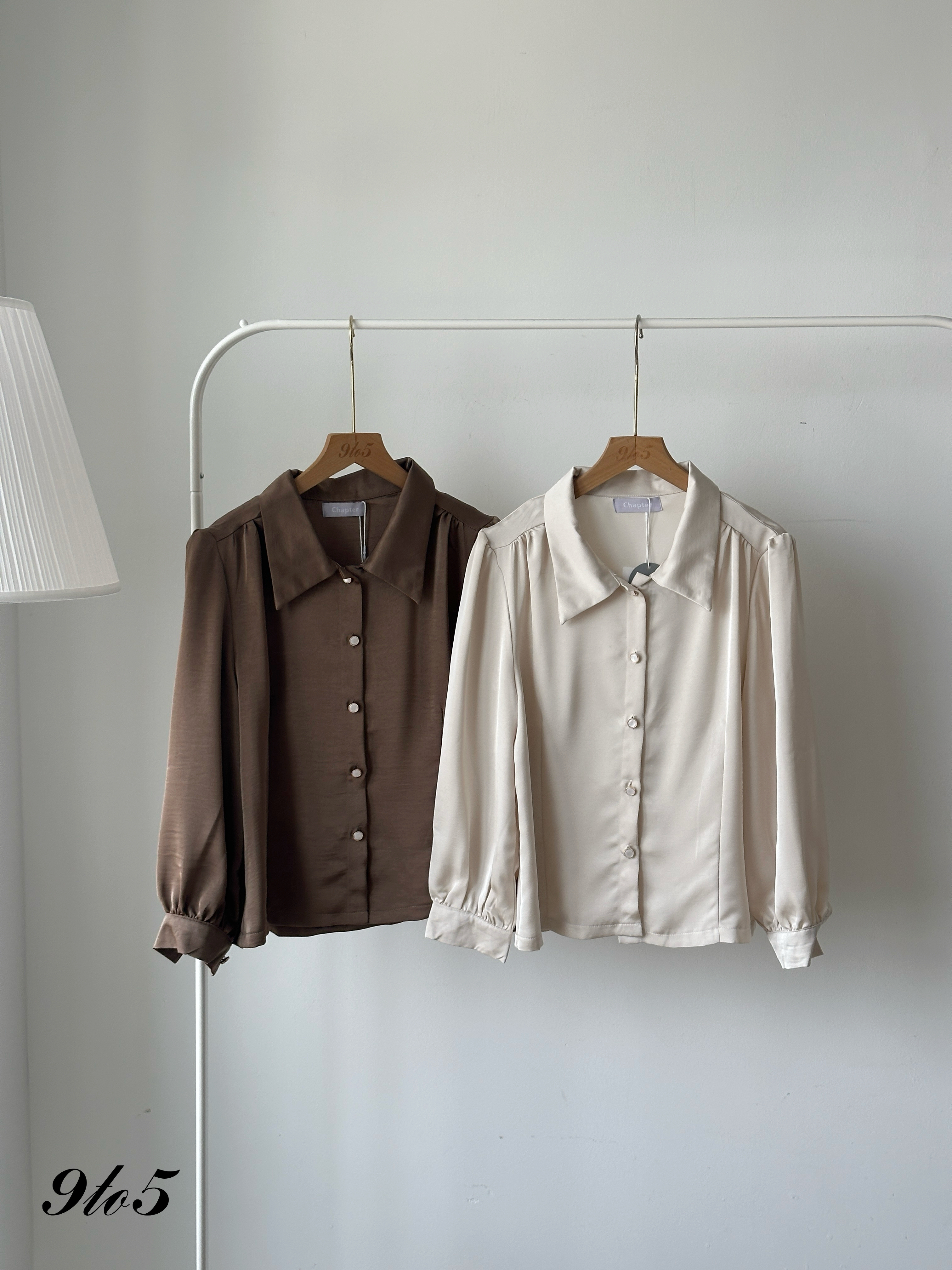 T4160 Puff Sleeve Satin Blouse - 4 Colors 