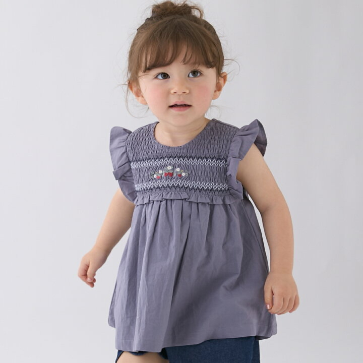 🇯🇵預訂 日本直送🇯🇵 Petit Main 三色草莓刺繡緞帶褶皺束腰上衣