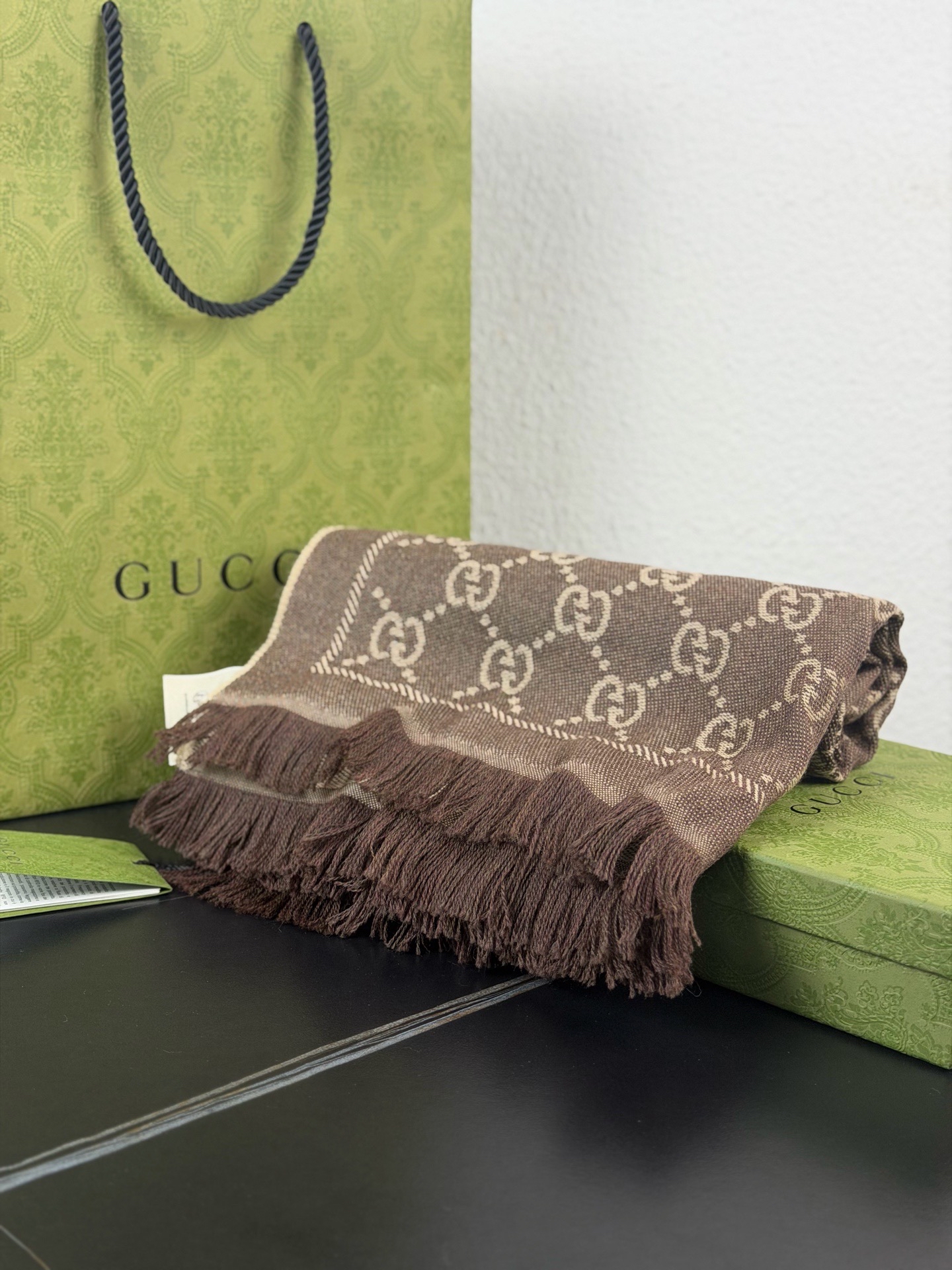 【預訂貨品】GUCCI GG經典老花羊毛頸巾🧣