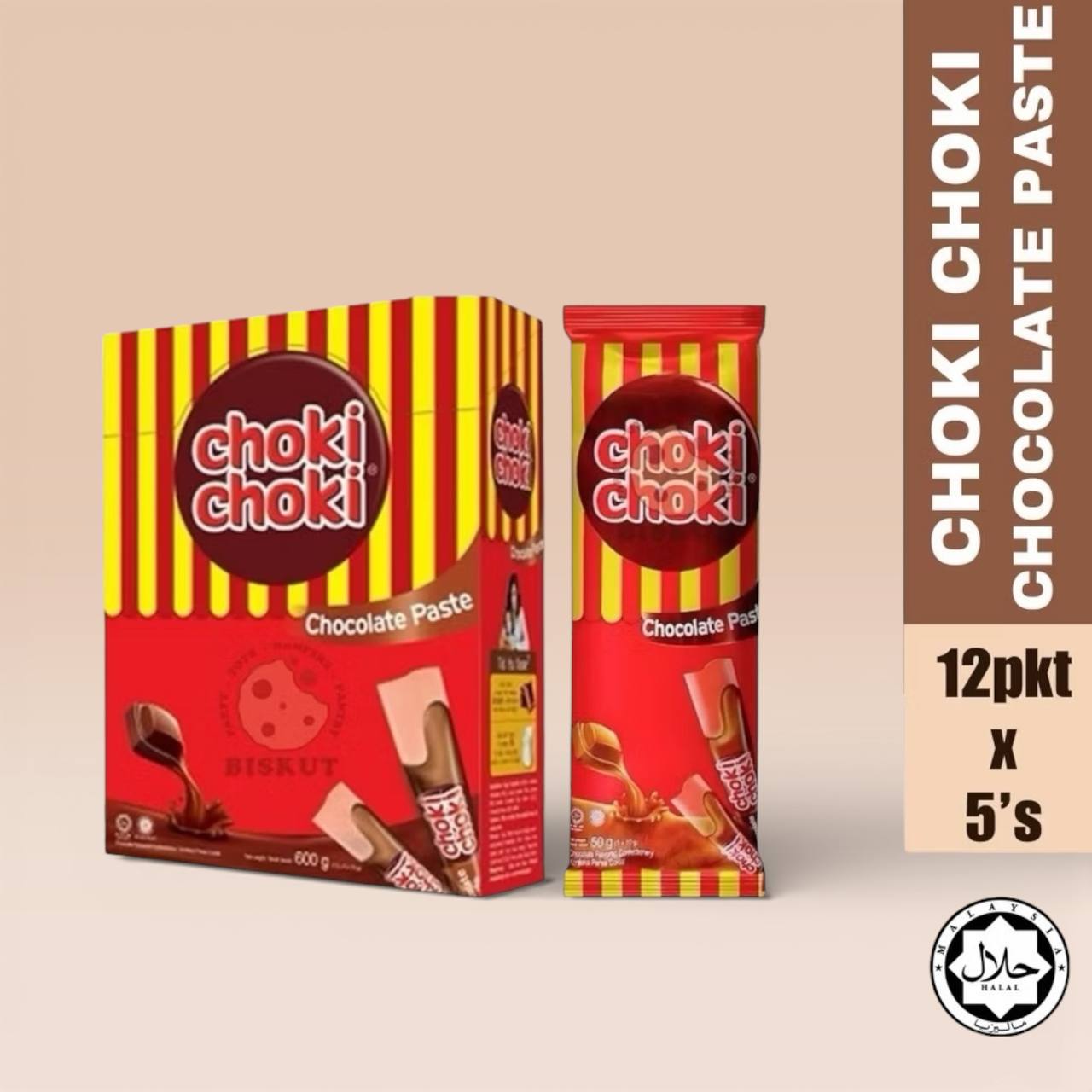 60pcs(5pcs x 12pkt)Box Choki Choki [Chocolate Paste / Chococashew / Chocomilk]