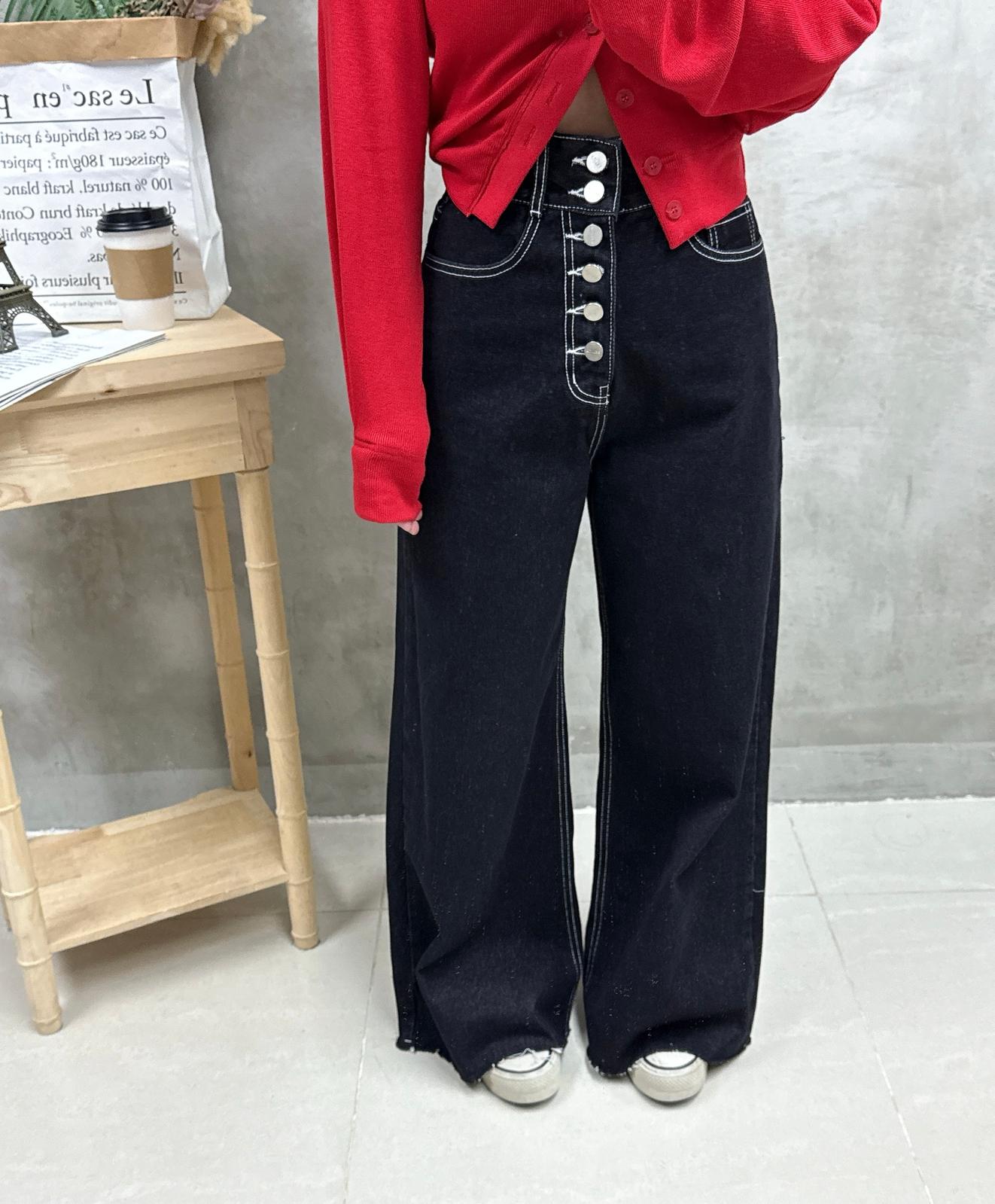 C09 明線扣鈕牛仔褲