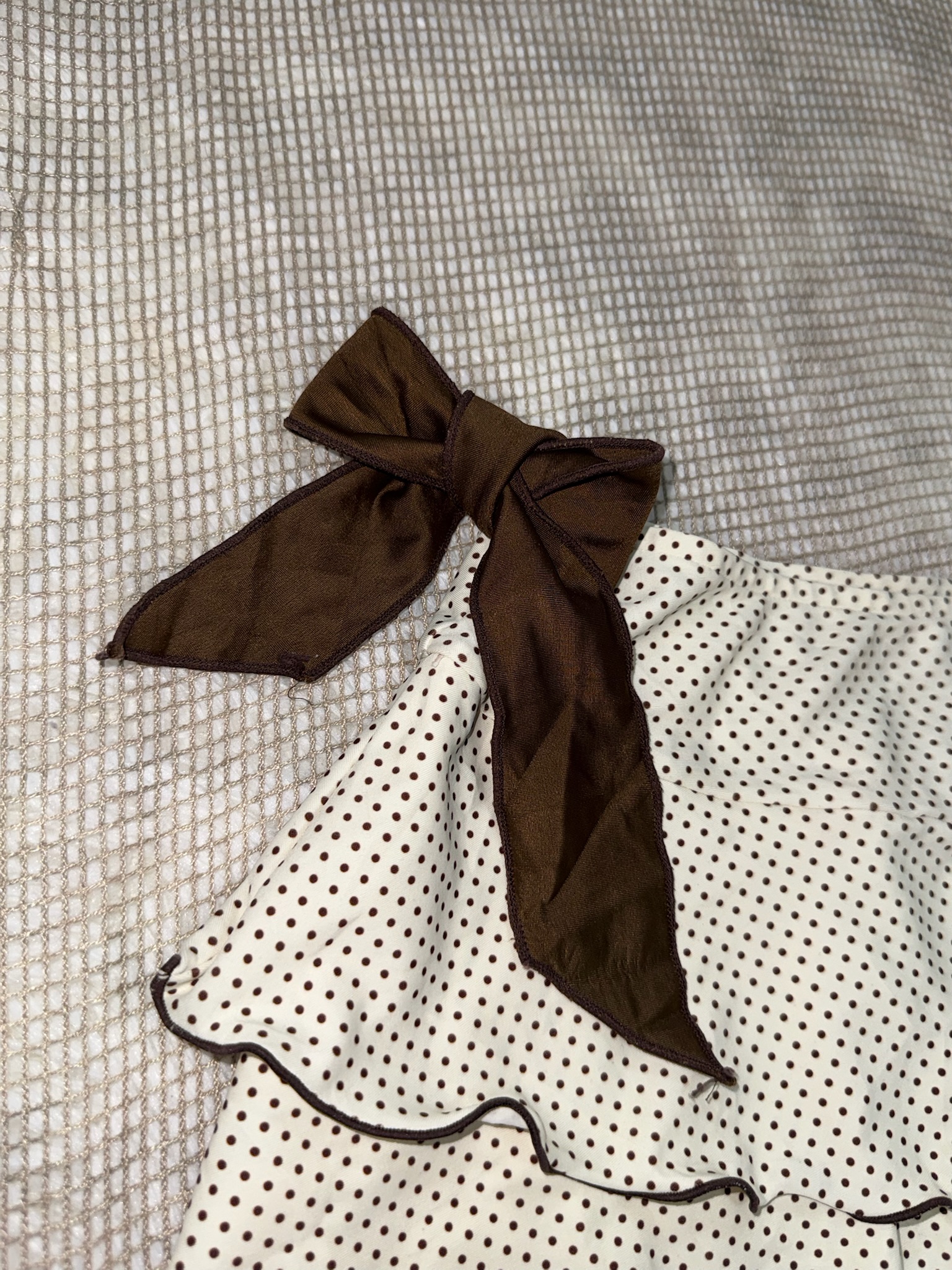 Polka Dot Mini Skirt with Big Side Bows