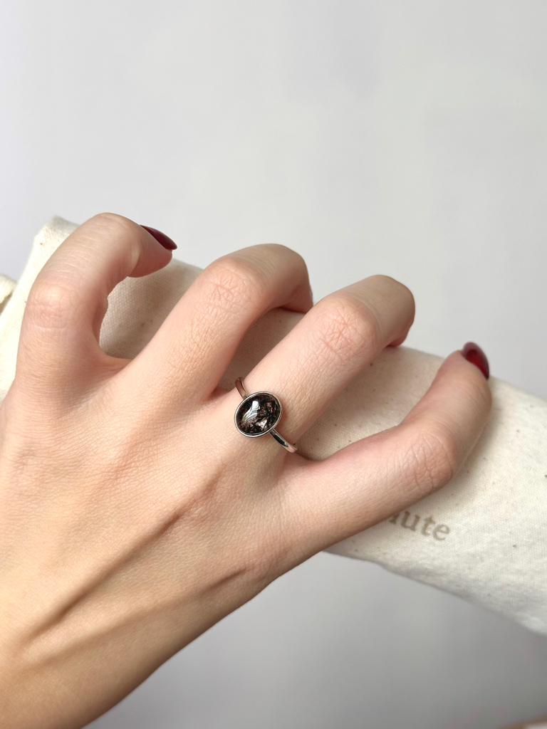 Black Rutile Ring 黑发晶戒指