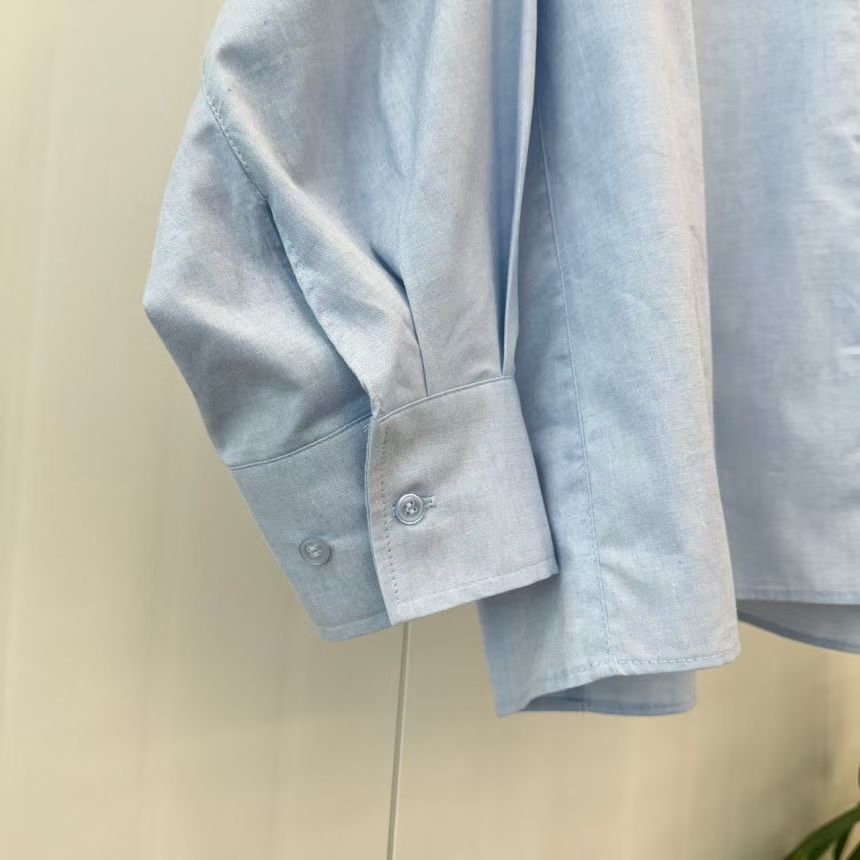 Sky Blue Drop-Shoulder Shirt #sh38