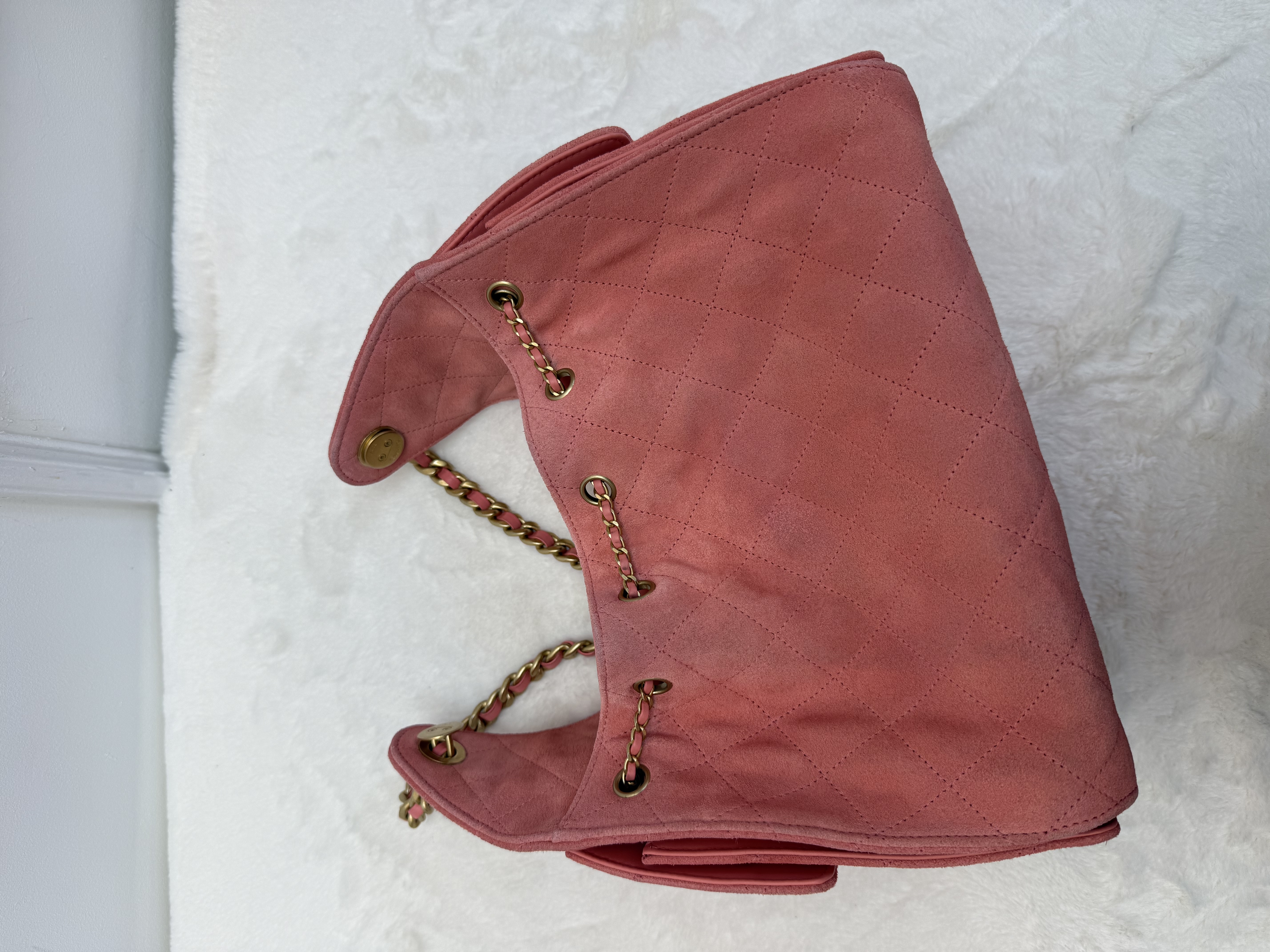 ‼️Full set全套有正單！！Chanel 25bag小號麂皮粉色🩷‼️