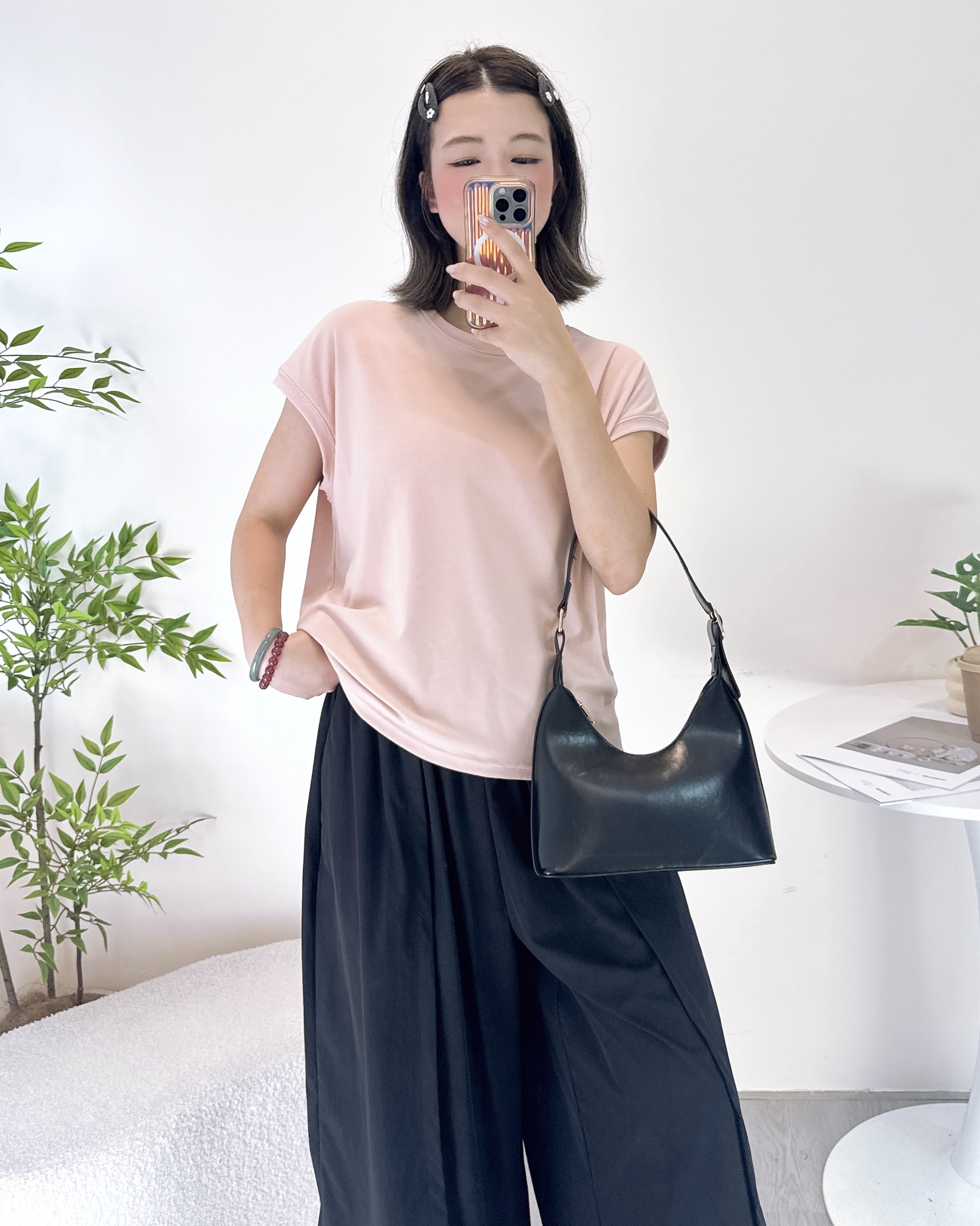 彈性純棉雞翼袖淨色上衣 8色