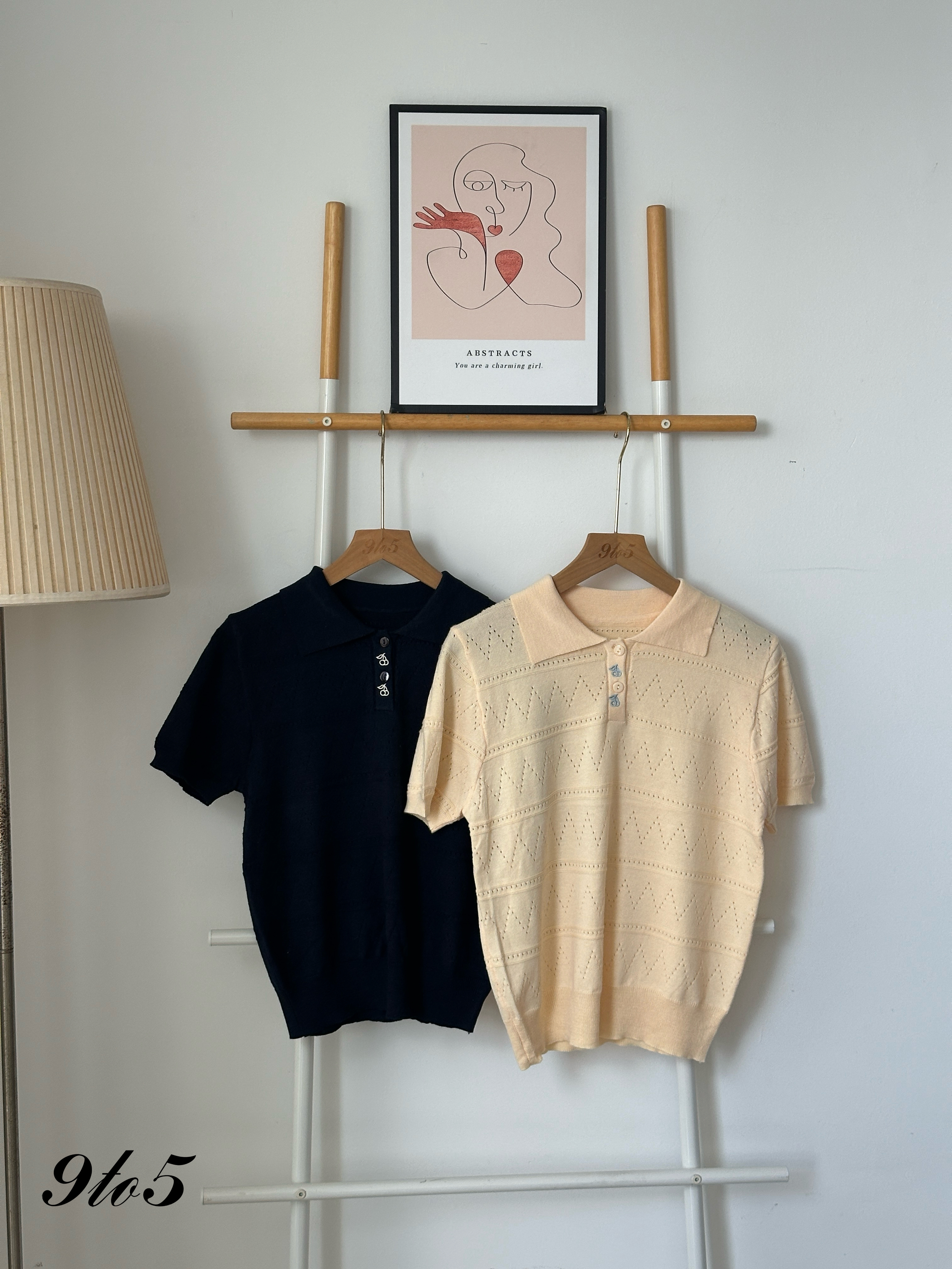 T4029 Knit Polo Tee - Blue & Yellow