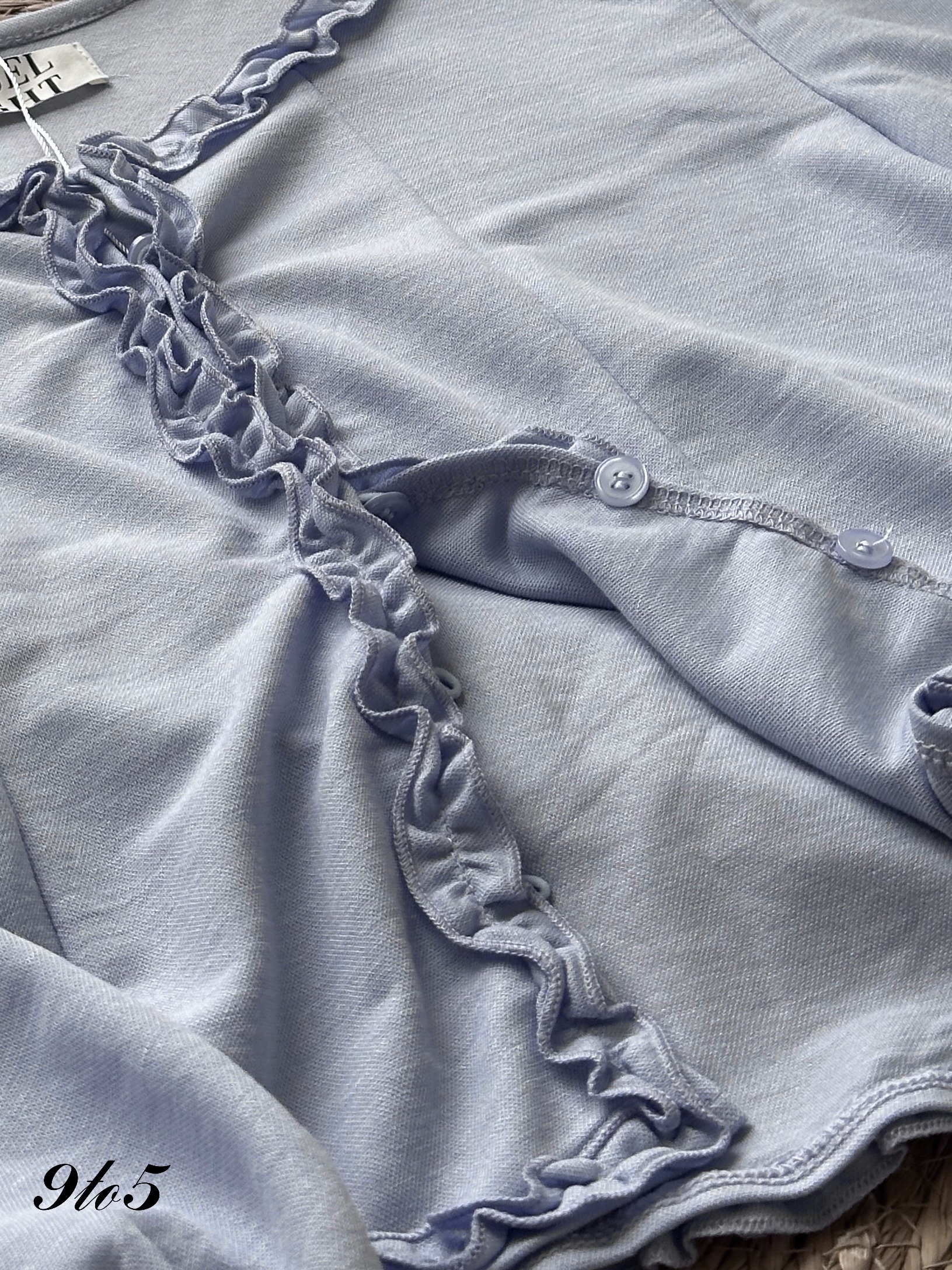 T4114 Long Sleeve Ruffle Blouse - 3 Colors 