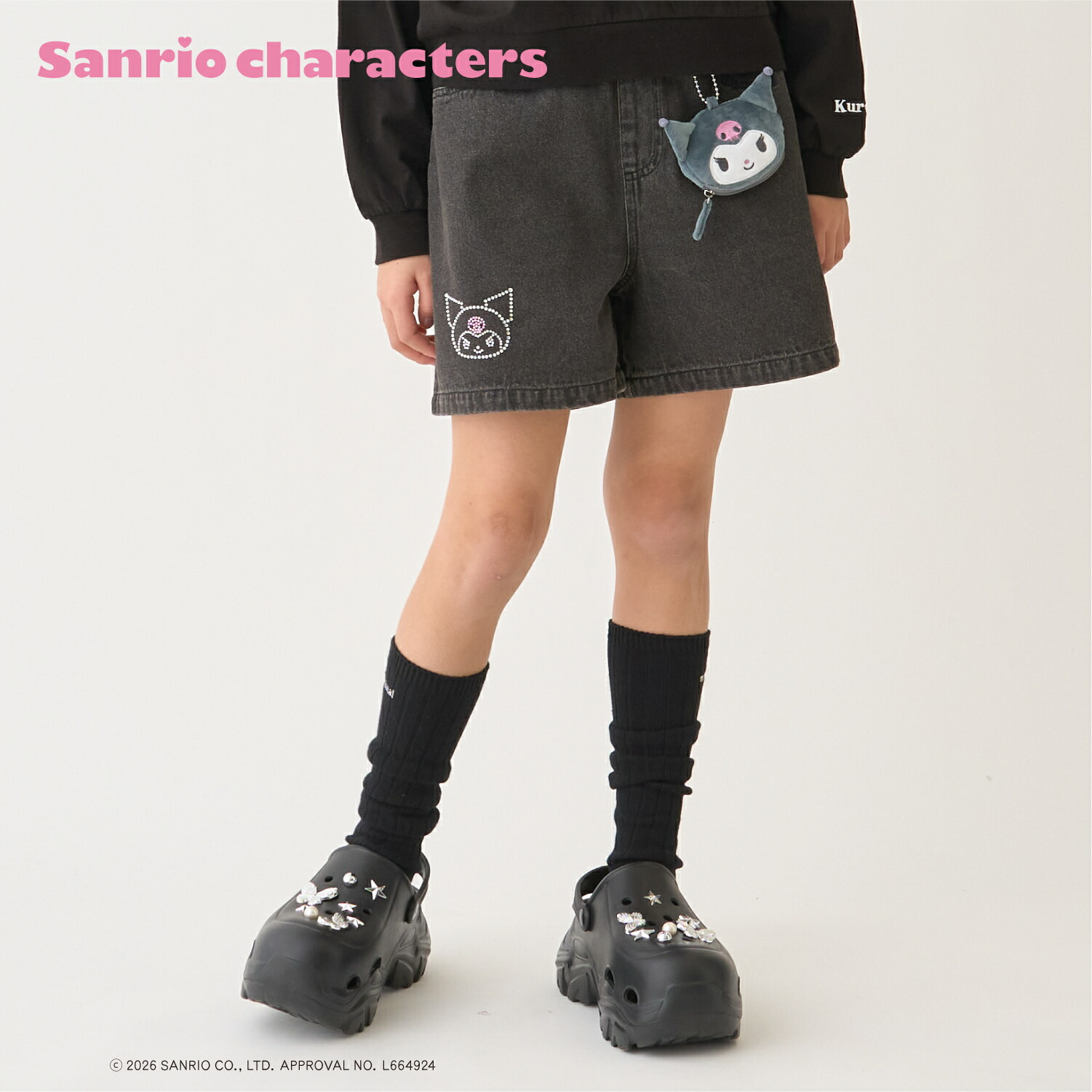 🆕【⭐訂購⭐】🌀🇯🇵 日本直送 #Sanrio 水鑽 刺繡 牛仔短褲  [3款選] 🌀 [ELFA-0122][260714]