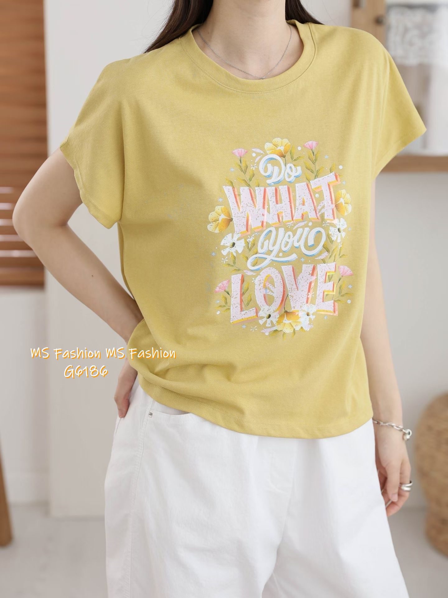 G6186 韓國🇰🇷花花字母靚print top