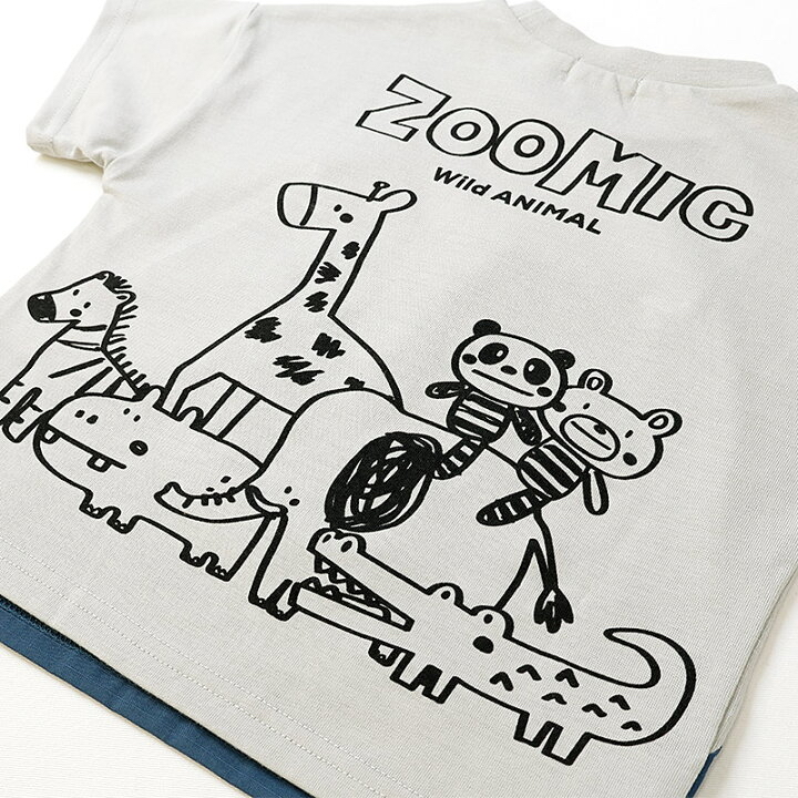 🇯🇵預訂 日本直送🇯🇵Zoomic兩色動物口袋前後印花吊帶短袖T恤