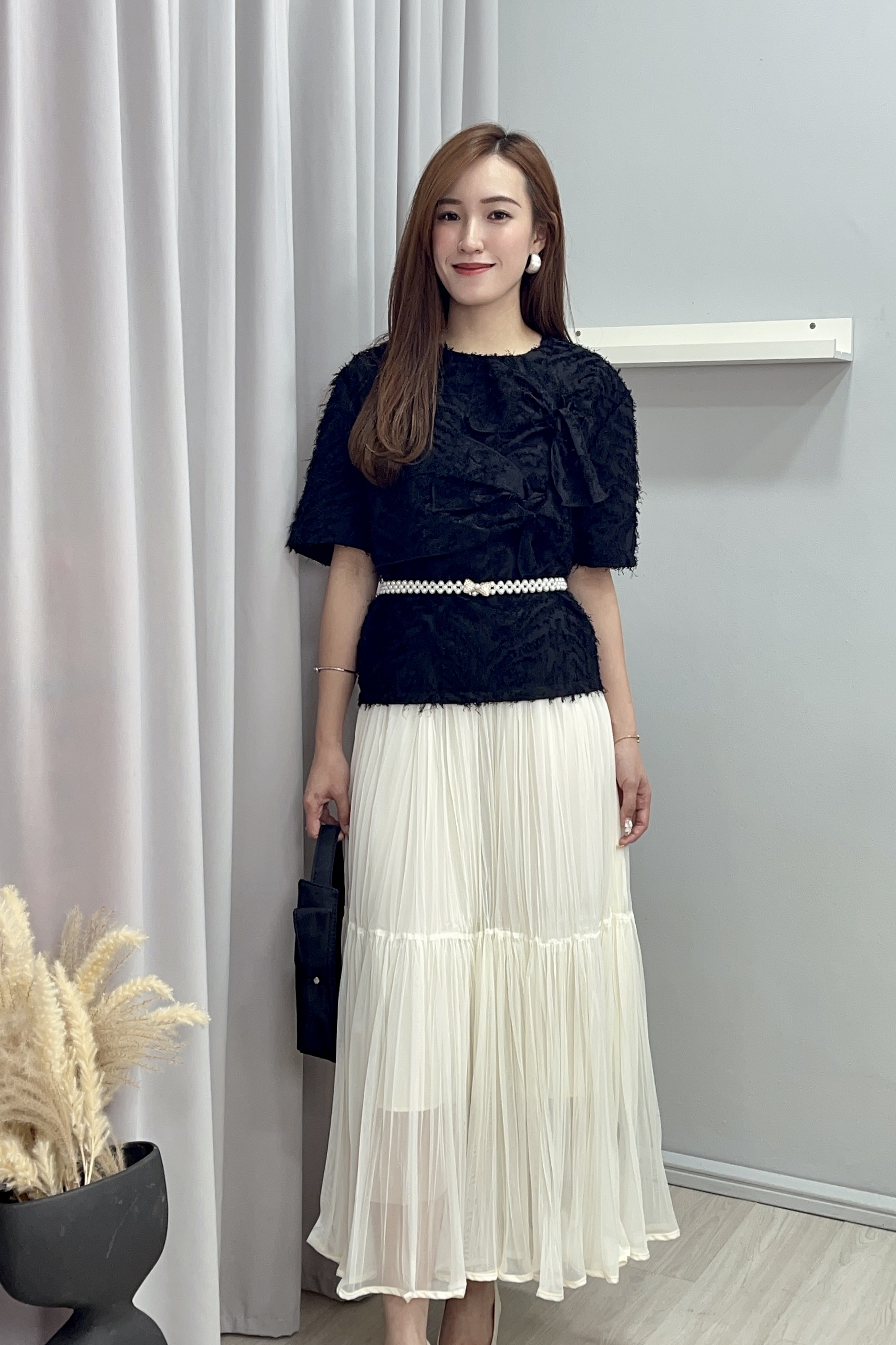 935 Ethereal Pleated Chiffon Skirt