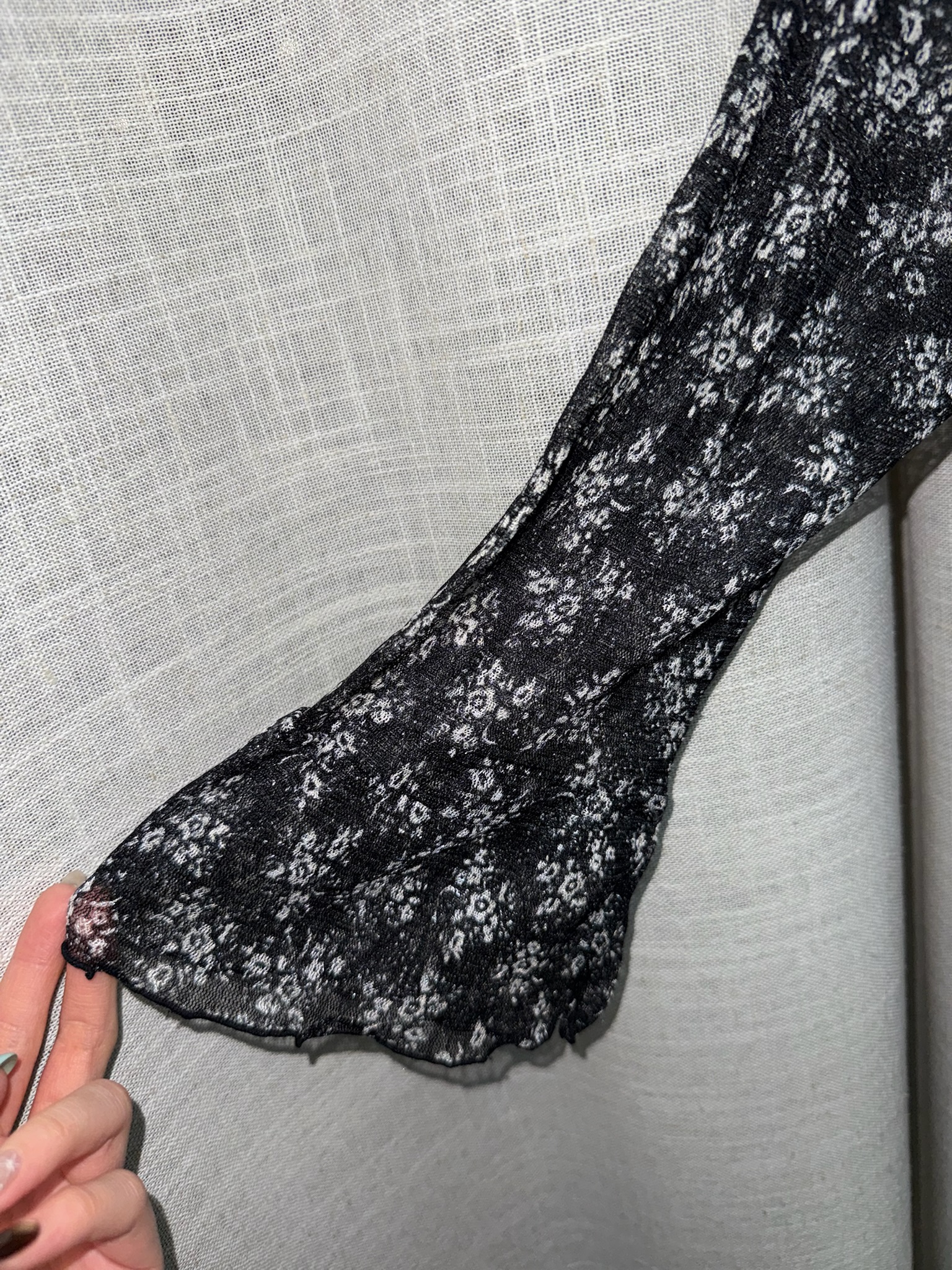 Floral Sheer Lace Babydoll Top