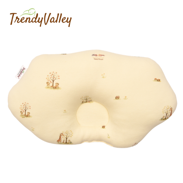 Trendyvalley Organic Cotton Baby Newborn Head Protection Dimple Pillow