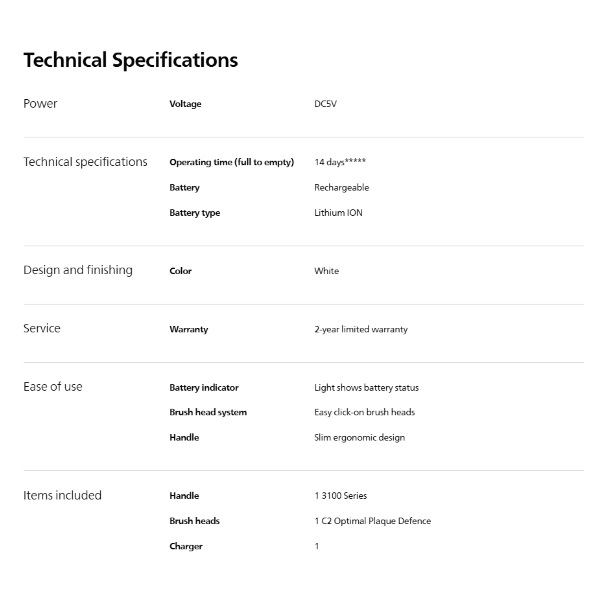 Philips Sonicare 3100 Series Sonic Electric Toothbrush (HX3671/23)