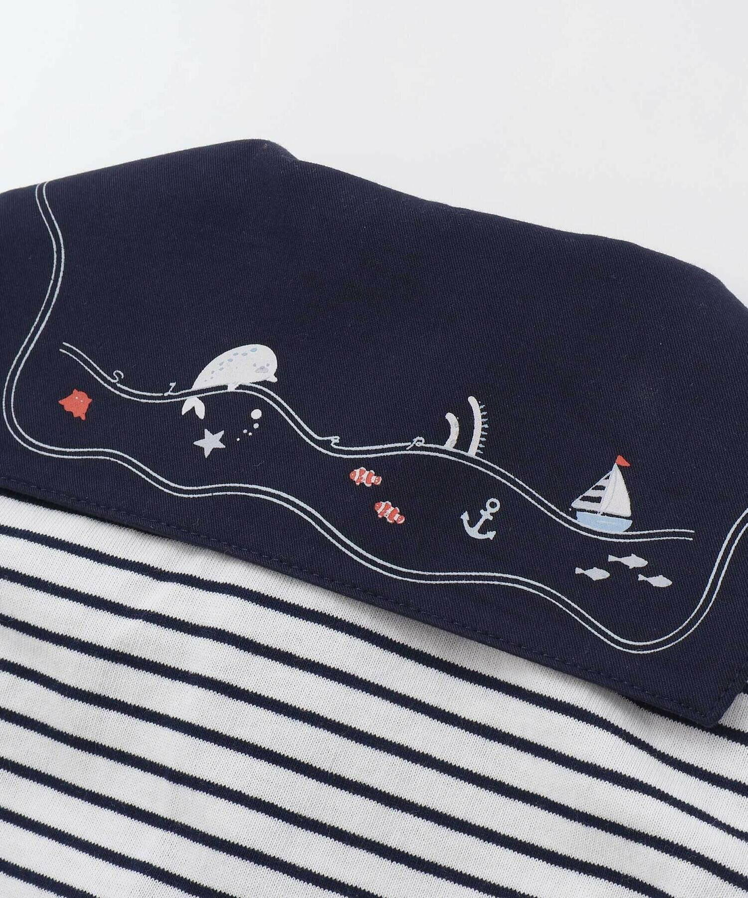 🇯🇵預訂 日本直送🇯🇵Slap Slip Baby兩色海洋風水手領短袖連身服