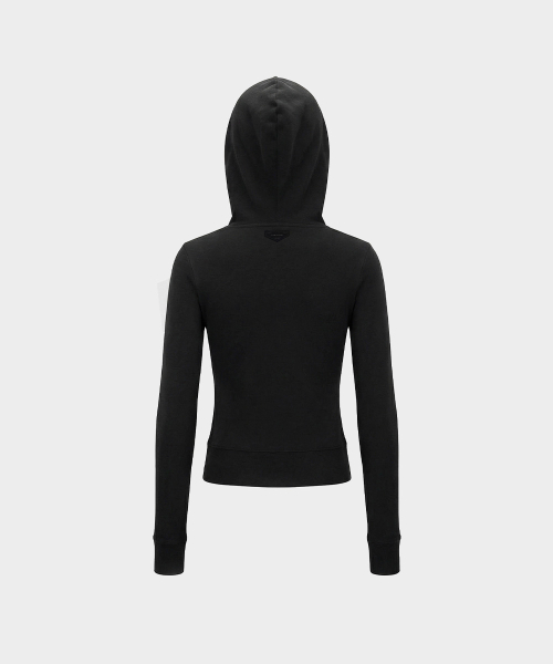 BS Cotton Jersey Zip-Up Hoodie - Black