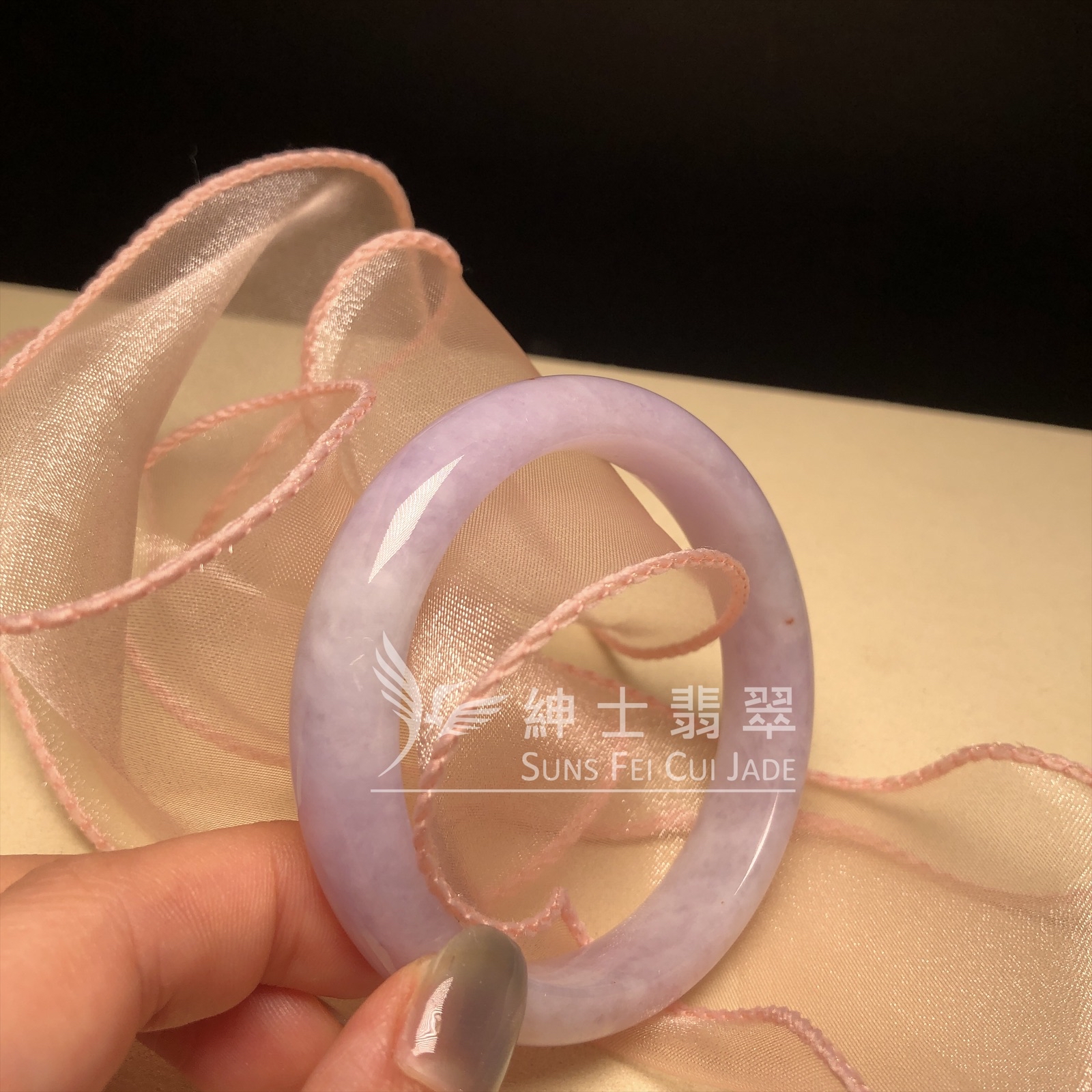 YM00139  紫羅蘭翡翠福鐲55.5mm