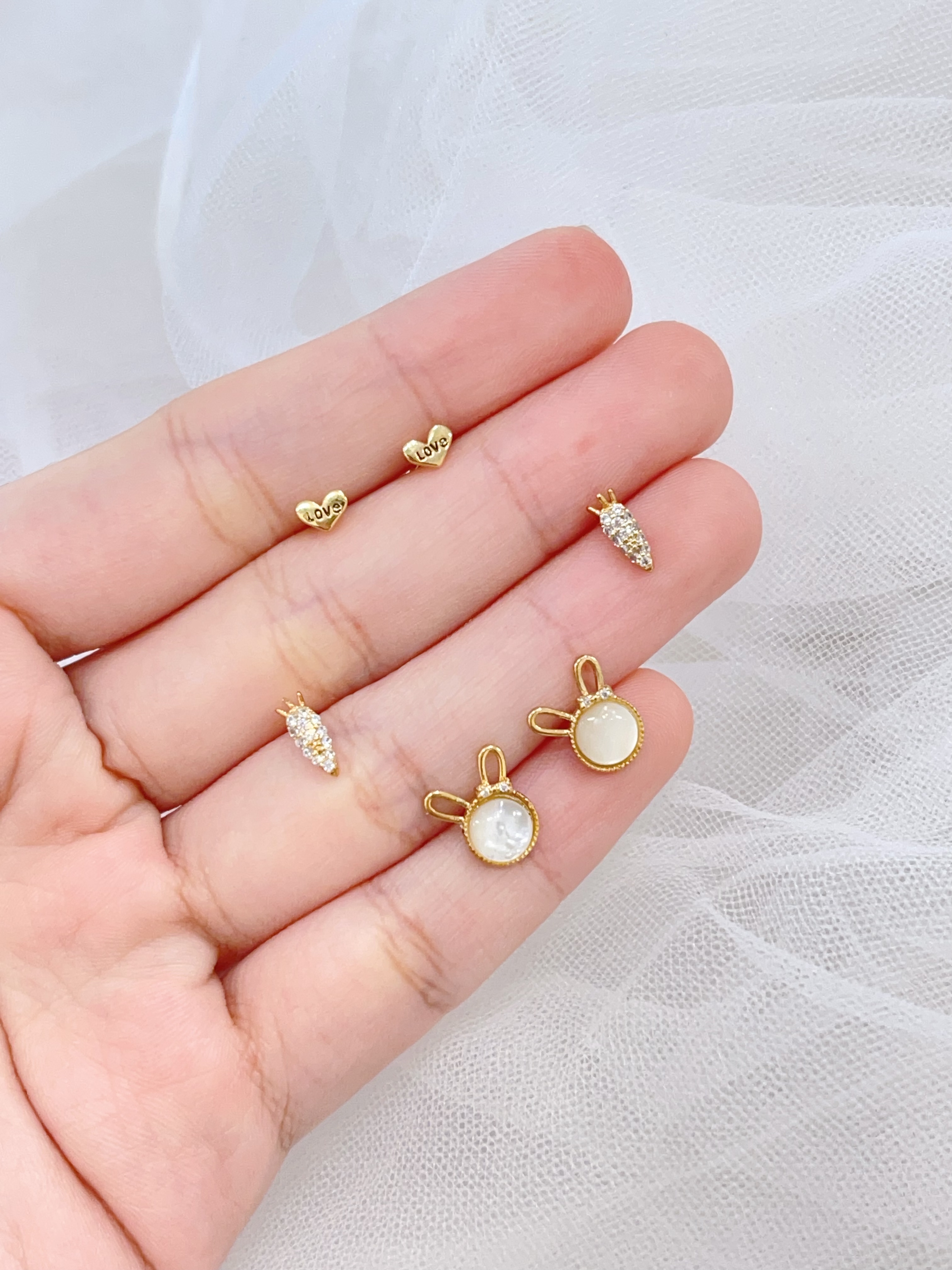 贝光感胡萝卜耳环套装