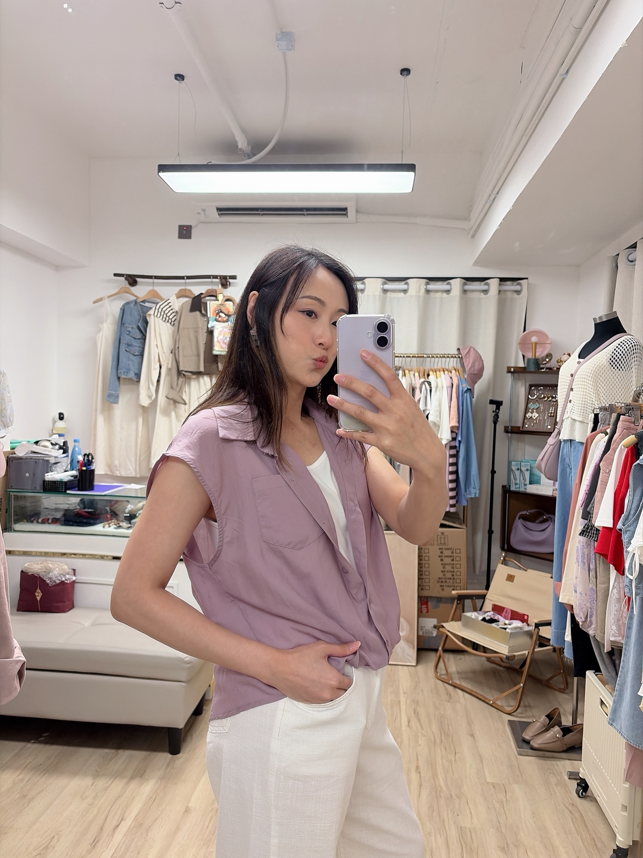 薄爽假兩件恤衫 