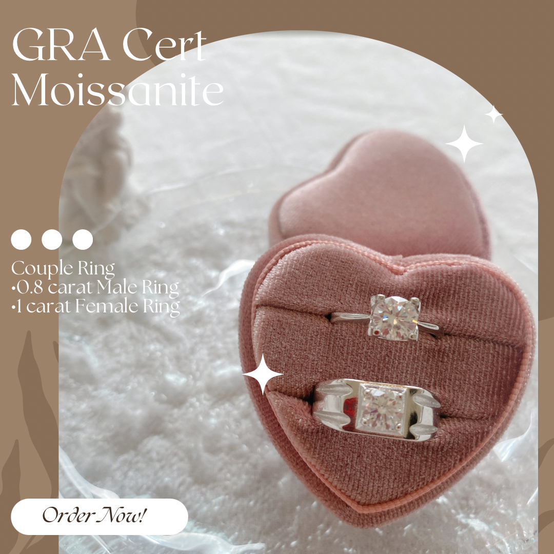 Moissanite Couple Engagement Ring Collection 【FREE Size Adjustable】