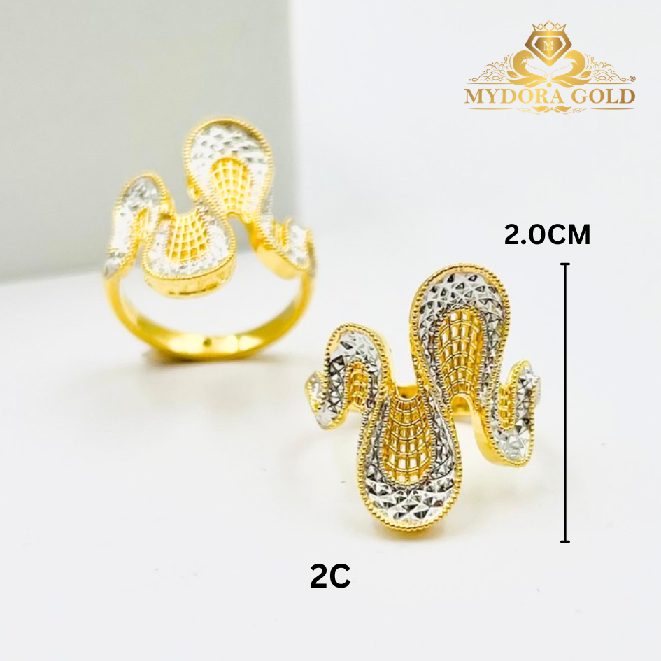 MYDORA Cincin Ombak Cinta Jaring (5G) | EMAS 916/22K