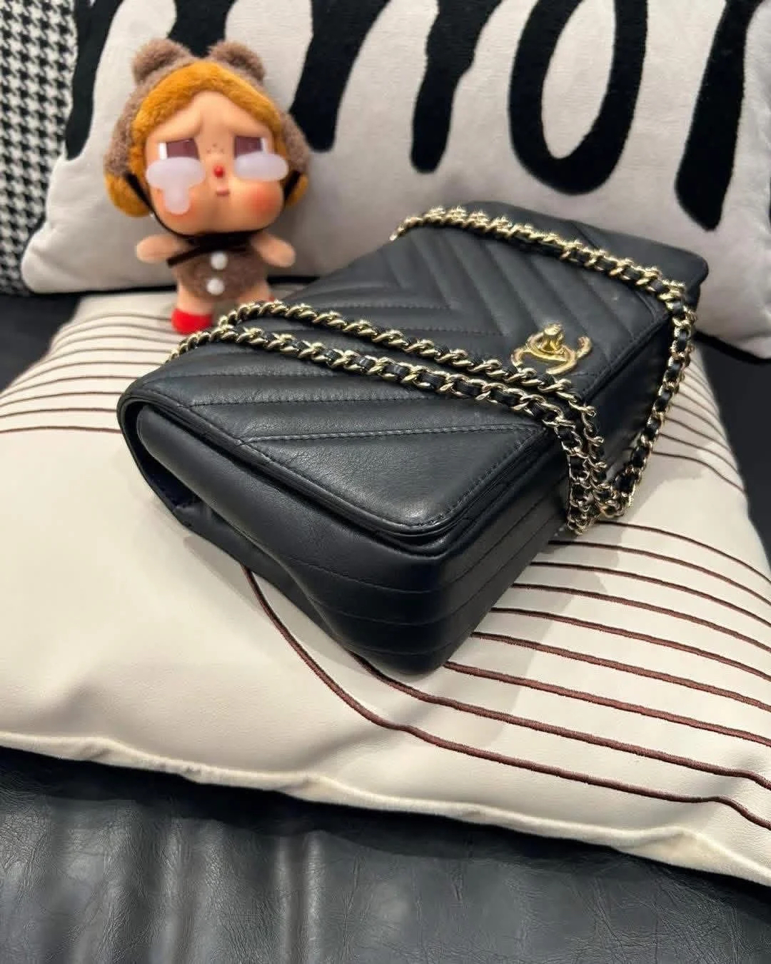 Chanel statement flap bag ,A91587 黑色牛皮 100%Authentic, 95%new,✅專門店收據✅24Card✅Dust bag