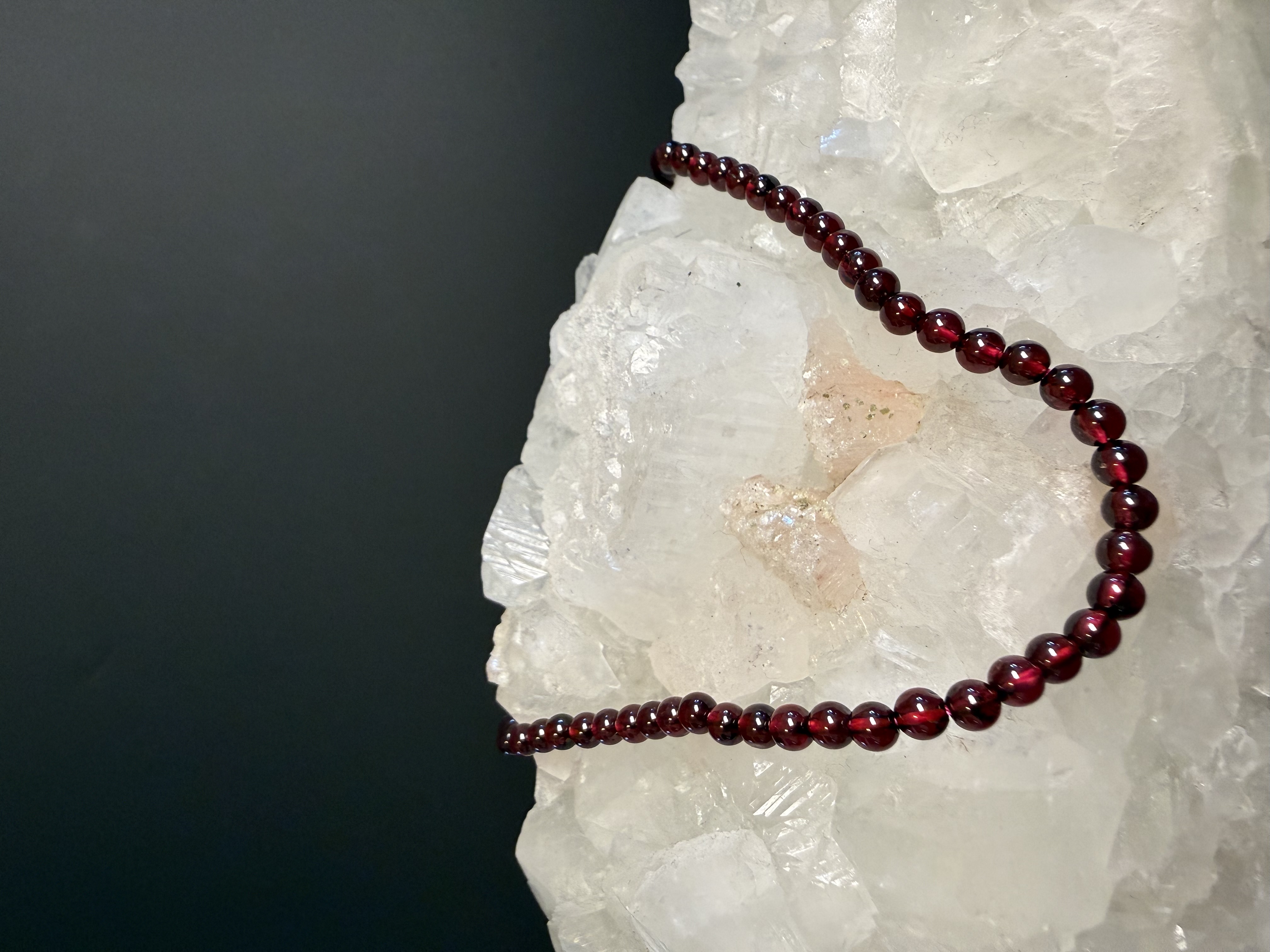 石榴石手串｜Garnet Bracelet｜4mm｜單圈／雙圈