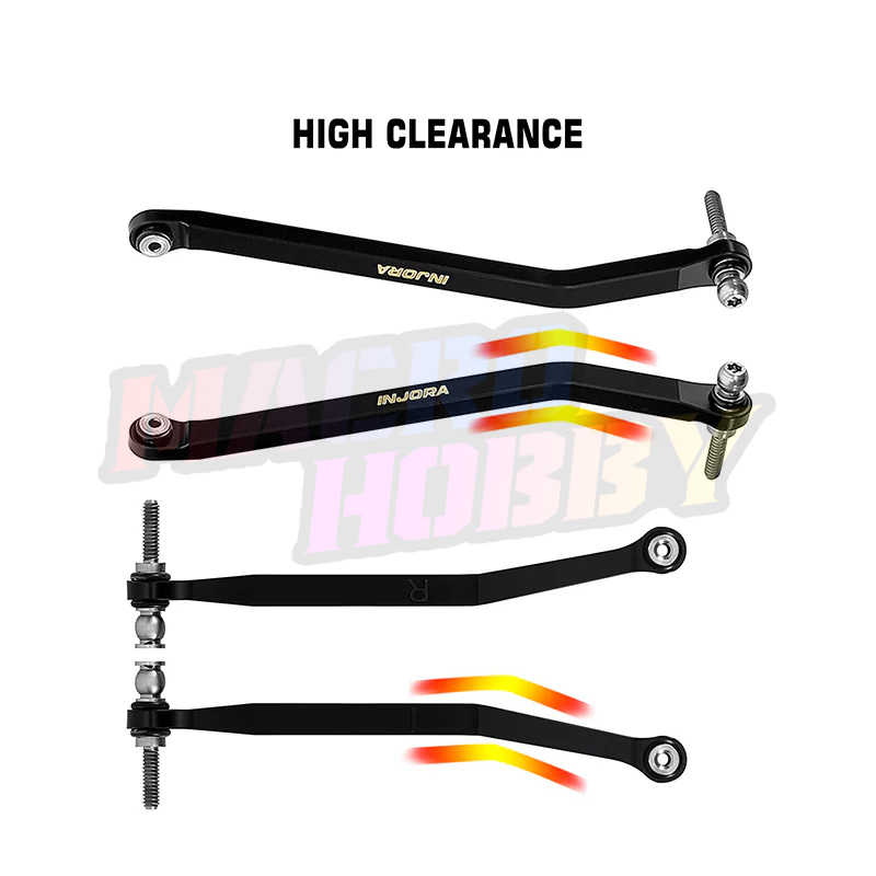 INJORA Black Brass High Clearance Chassis Links for 1/30 SCX30 #530385