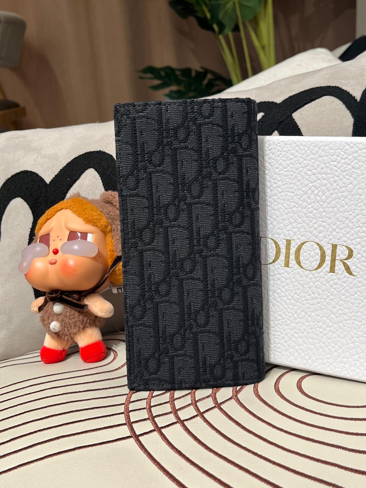 未使用品 Dior Long Vertical Wallet Black Dior Oblique Jacquard 100%Authentic, Unused ✅Box