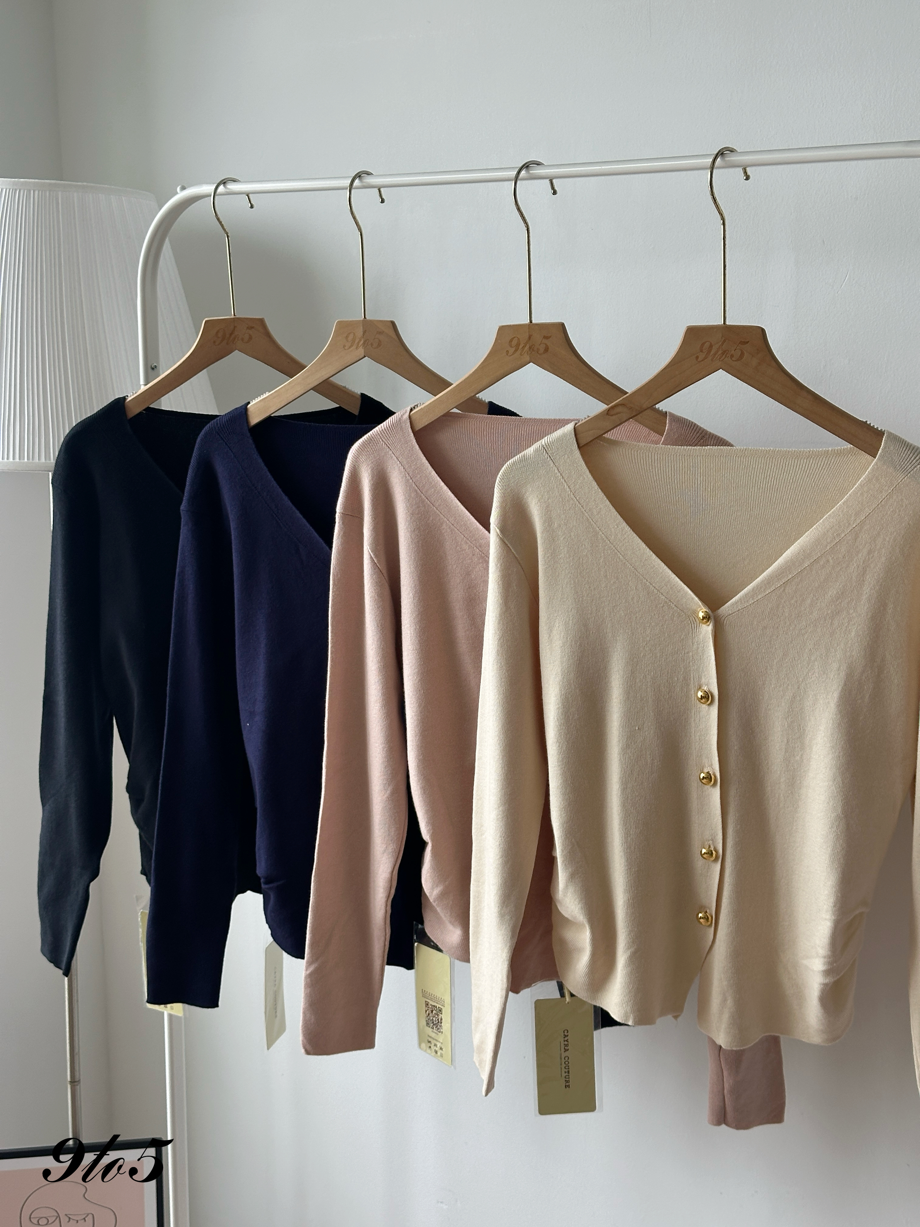 T4407 V Neck Knit Cardigan - 4 Colors 