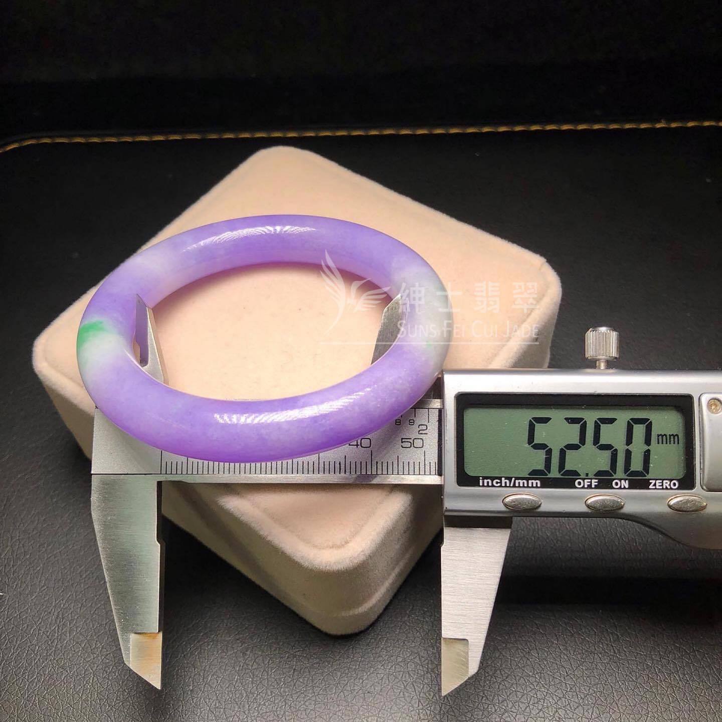 C01750 濃色正紫飄翠圓條手鐲 52.5mm