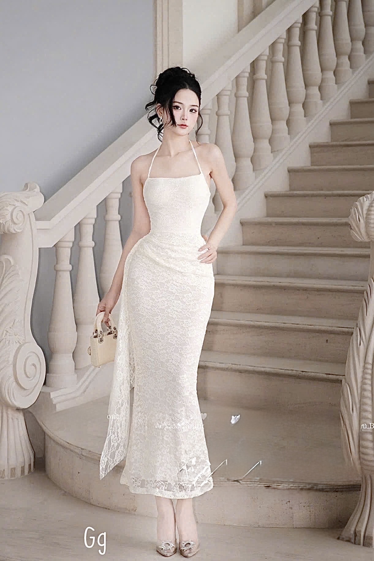 蕾絲洋裝優雅长裙