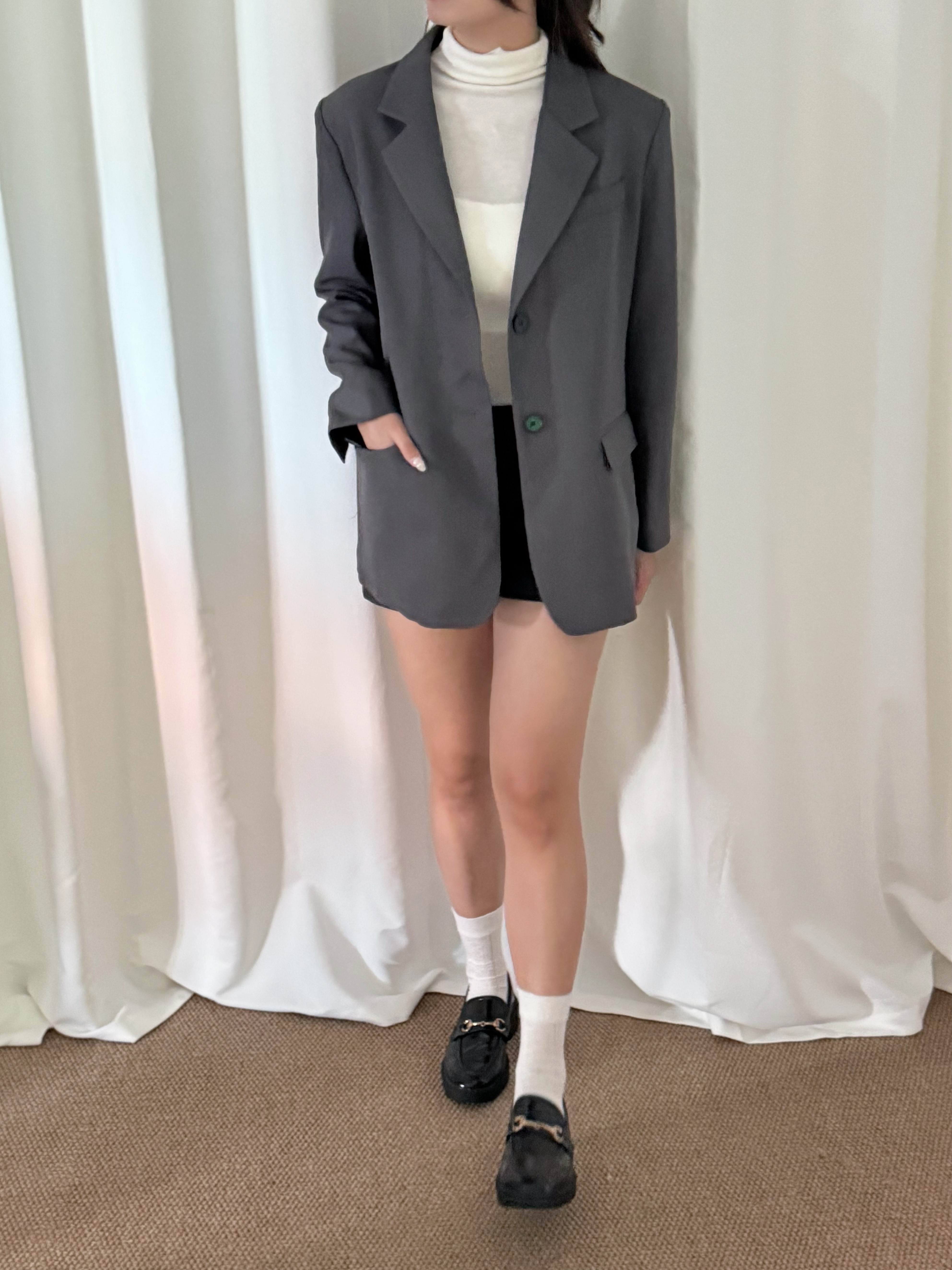 [特別西裝外套!]率性綁帶西裝外套(兩色入)