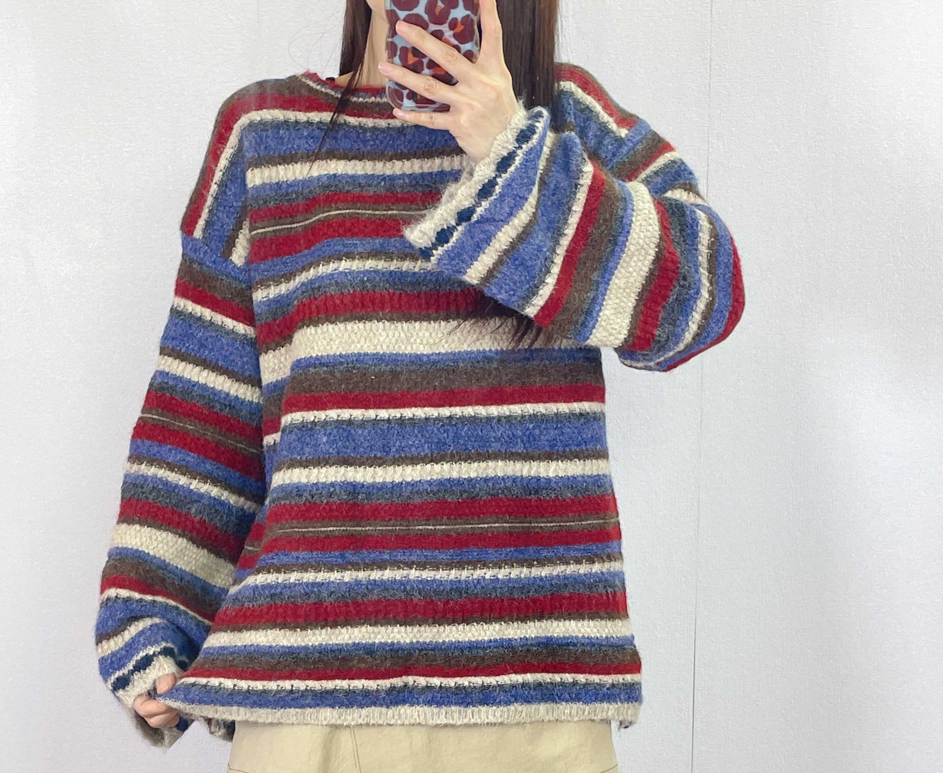 K5548 間色闊袖款針織