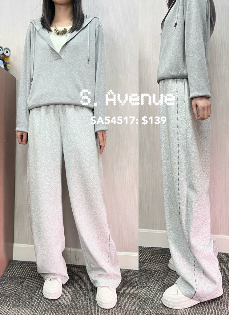 SA54517: 橡筋腰側車線邊彎刀褲