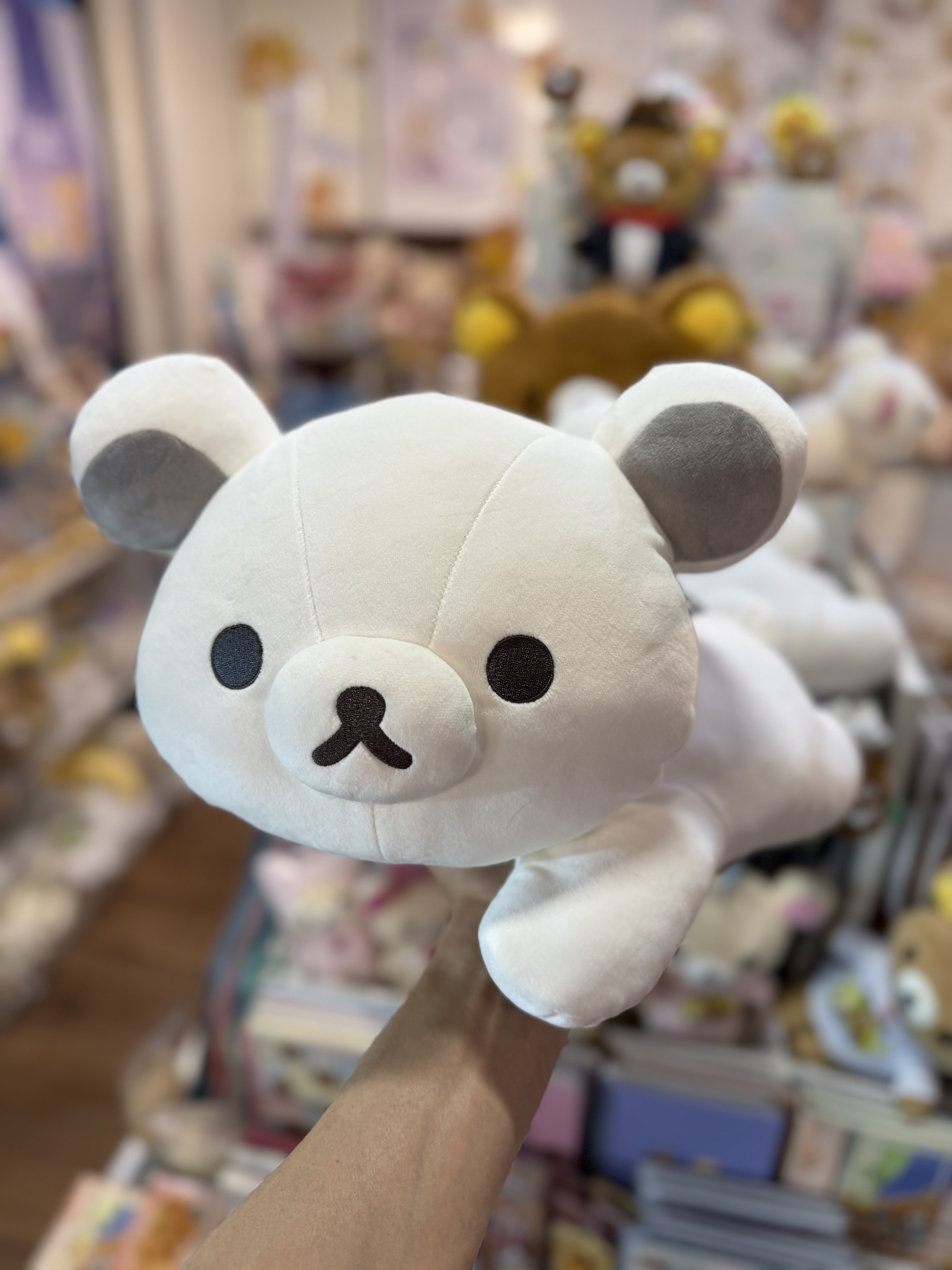 《現貨》全新Rilakkuma黑白造型白色Rilakkuma 趴地公仔（M size)
