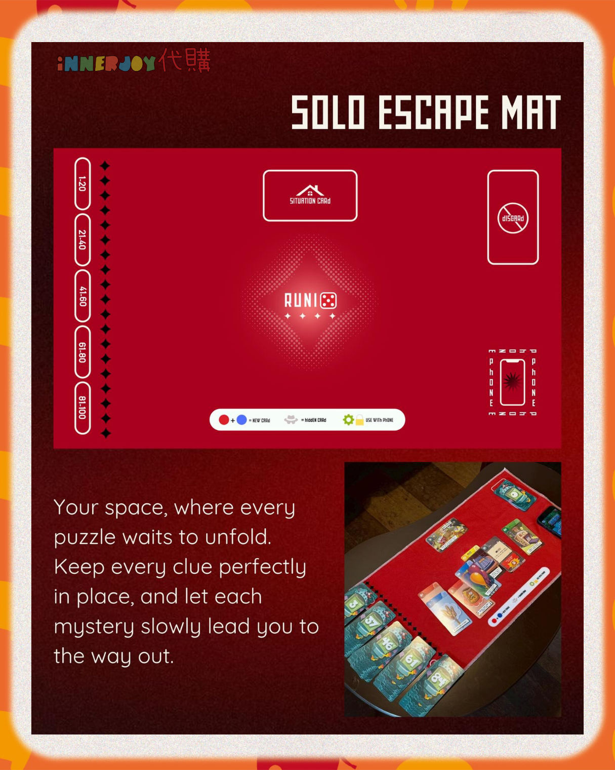 預購 | EmiBonnie - Bonnie 大學畢業設計產品 RUNIX Solo Playmat 桌遊 Board Game 