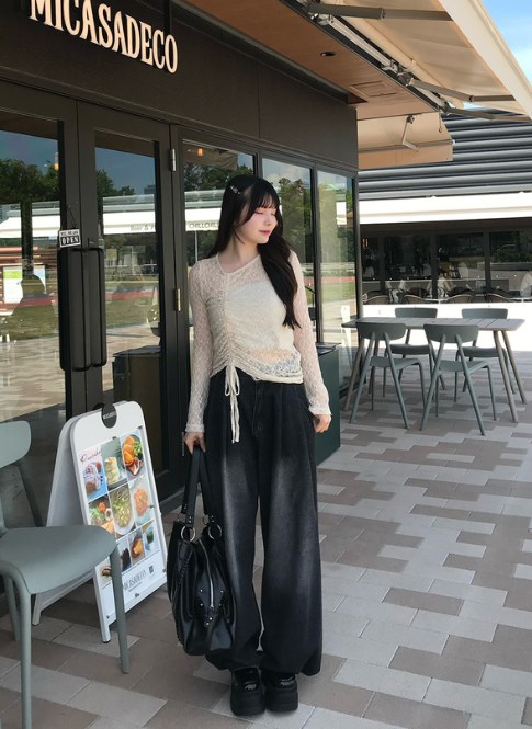 不對稱蕾絲上衣 [gn518]