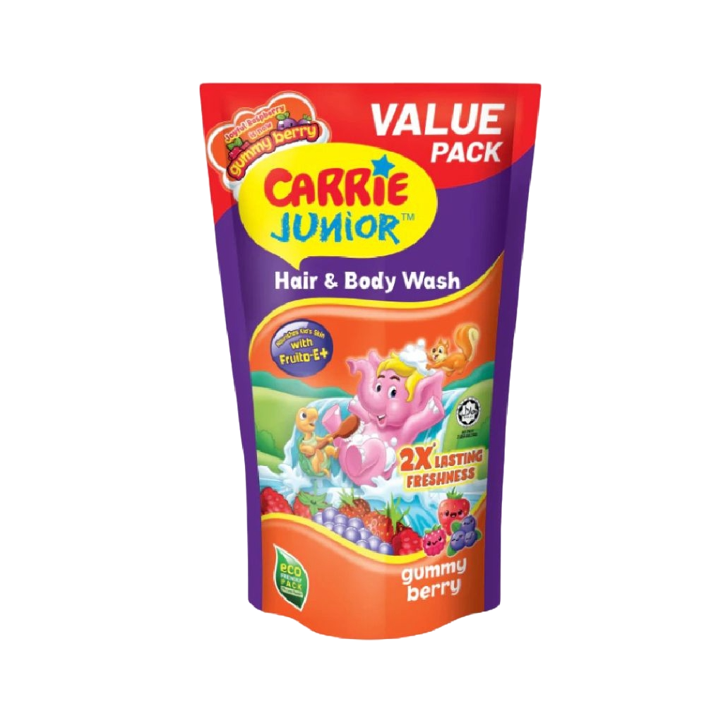 Carrie Junior Baby Hair & Body Wash Refill Pack - 500g - J. RASPBERRY / GUMMY BERRY