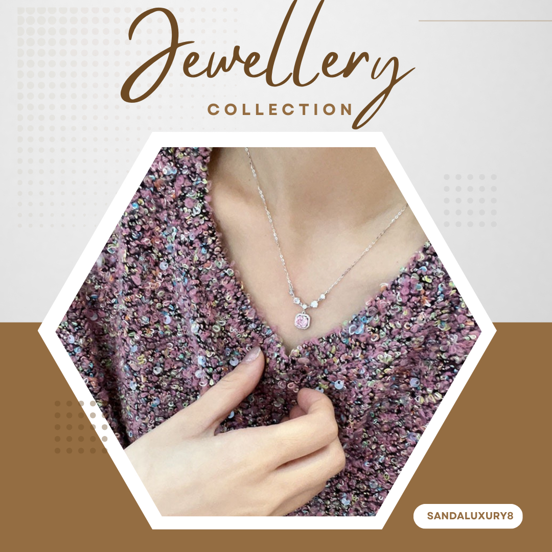 Silver Cubic Zirconia Necklace - SANDALUXURY8  - Jewellery Collection