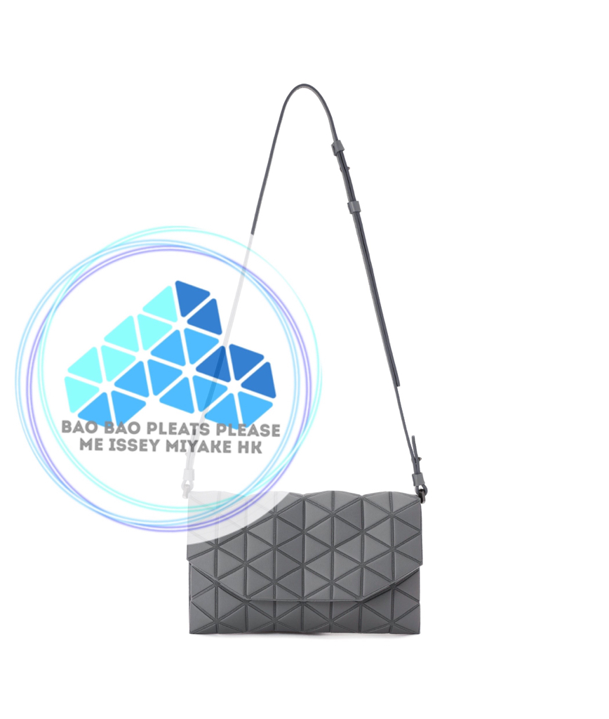 BAO BAO 啞面皮革立體三角格復古翻蓋斜孭袋tonneau flip crossbody bag