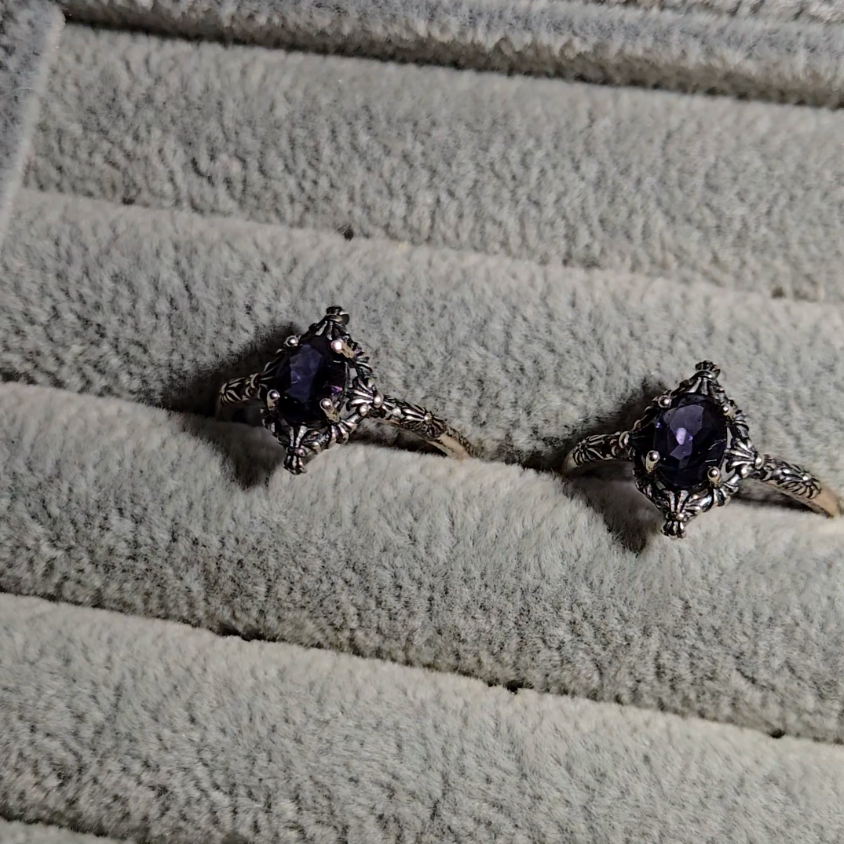 Iolite rings in adjustable sterling silver - JW35