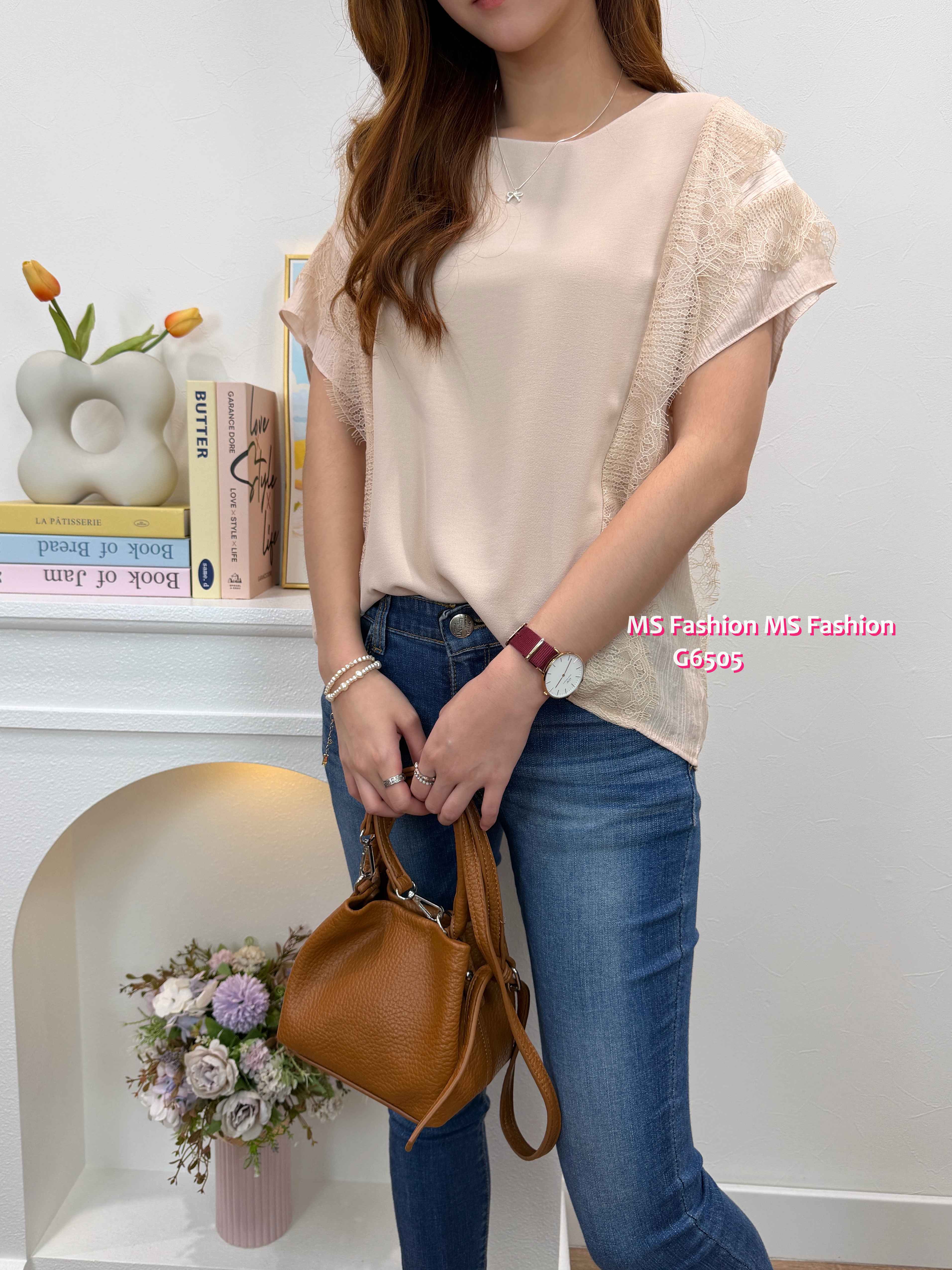 G6505 靚料拼lace top