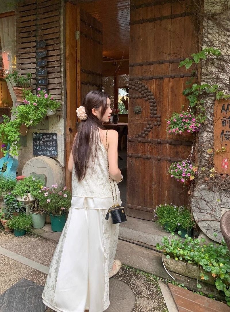 新中式国风旗袍挂脖蝴蝶