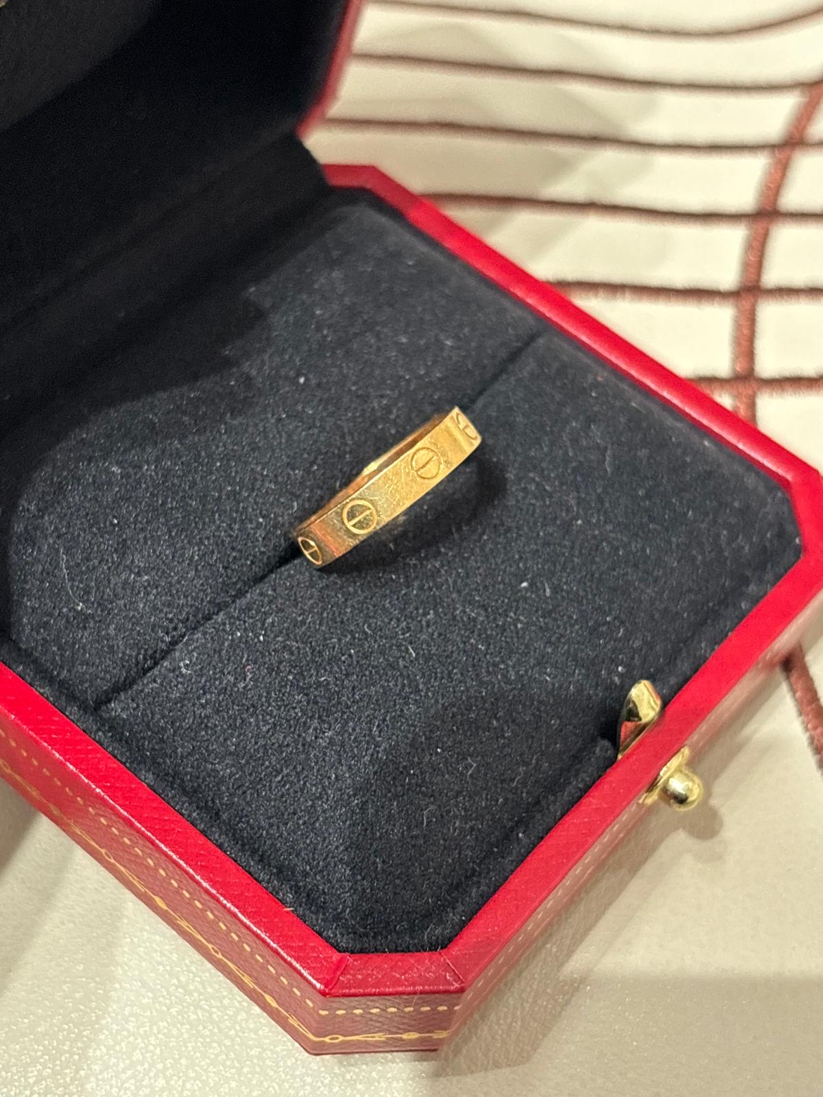 Cartier love ring 18k 玫瑰金戒指 size:51 100%Authentic ,92%new ✅ 2024年證書✅box