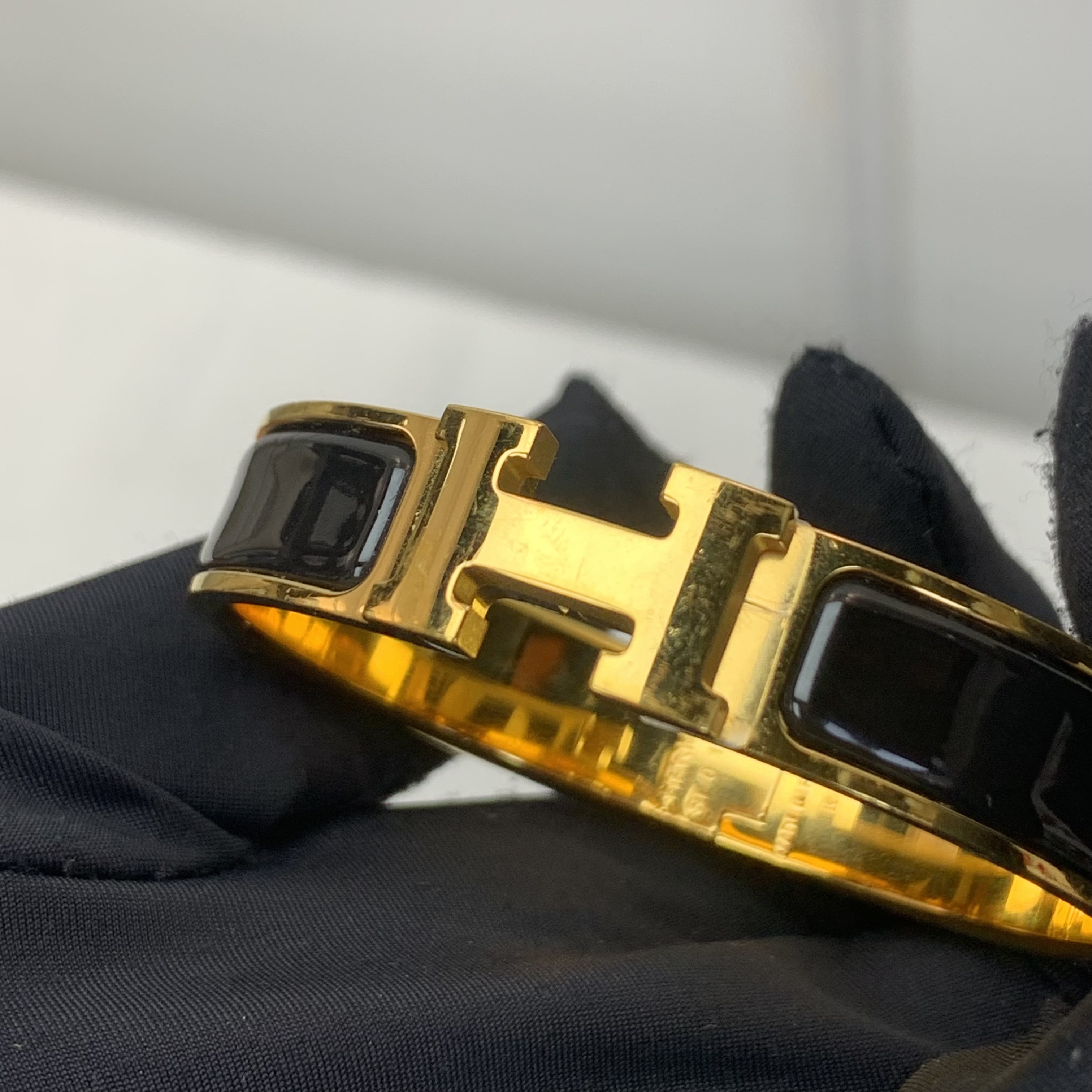 Hermes 黑色窄版手鐲