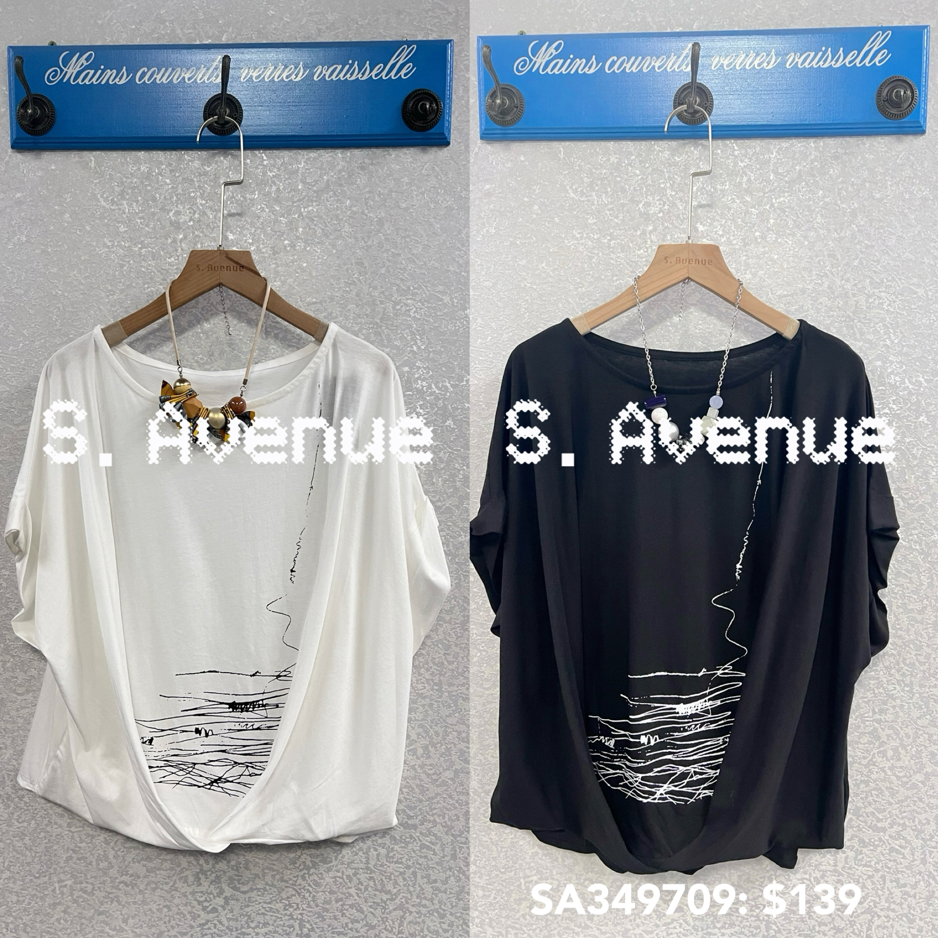 SA349709: 短袖前圖案有撍tee