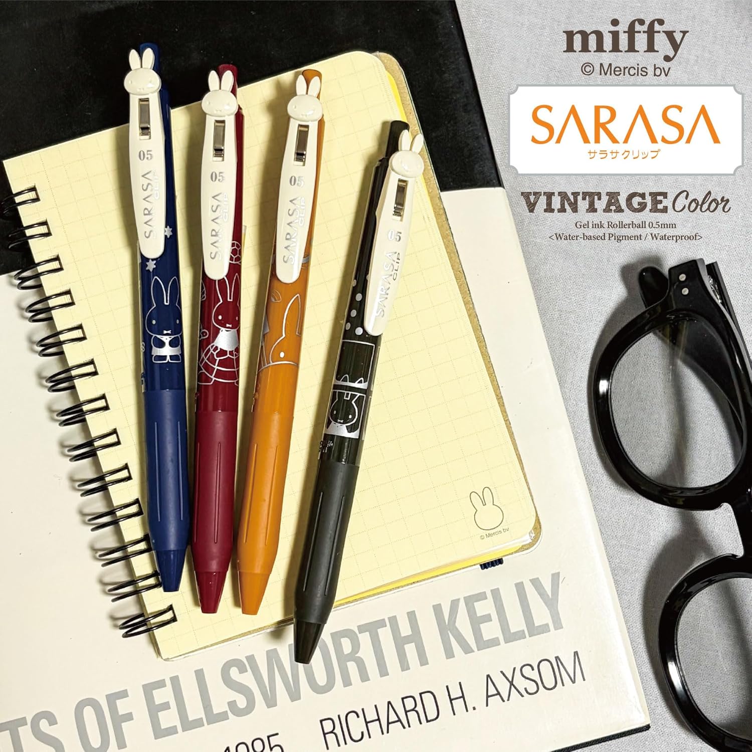 現貨｜【4枝套裝】Miffy 限定版 日本製 Zebra SARASA CLIP Vintage Color 0.5mm 復古色啫喱筆套裝 (EB460) 